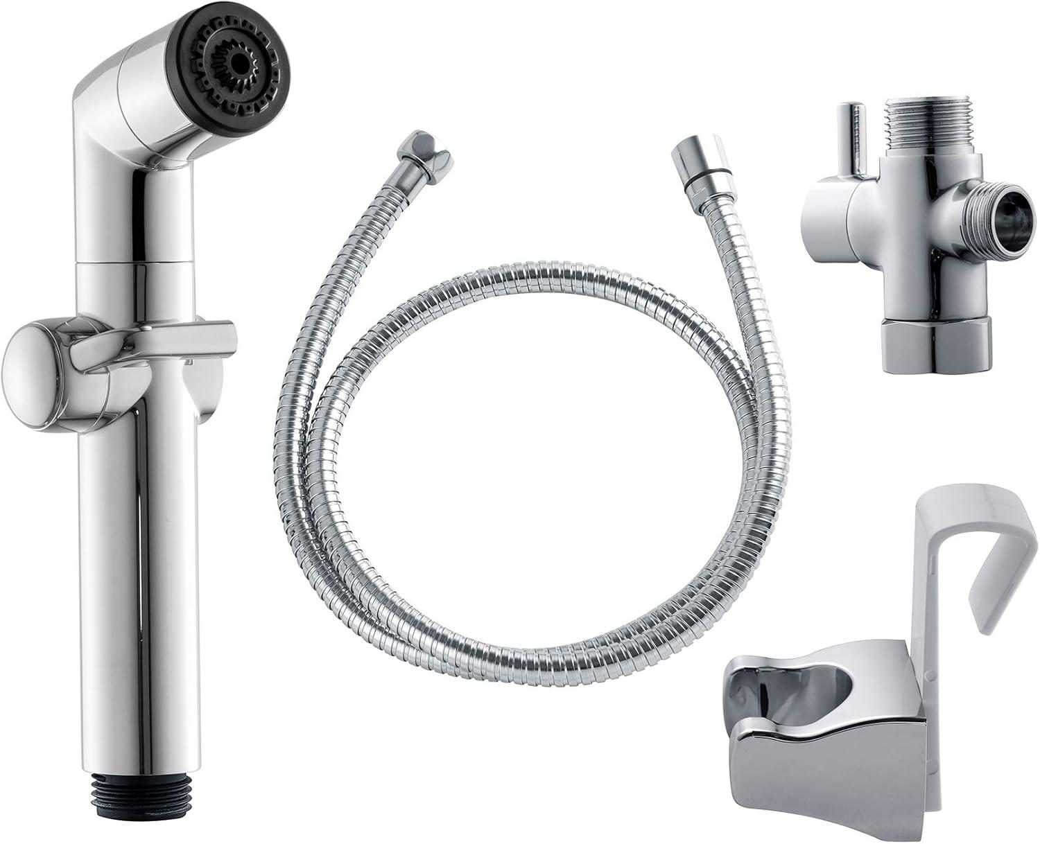 Chrome Handheld Bidet Sprayer with Stainless Steel Hose