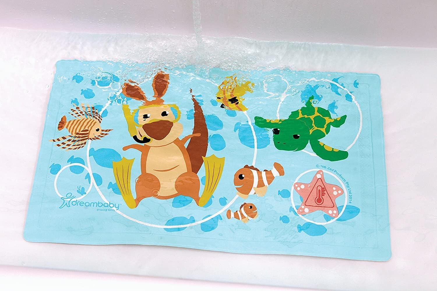 Dreambaby Anti-Slip Bath Mat with Too Hot Indicator, Animals