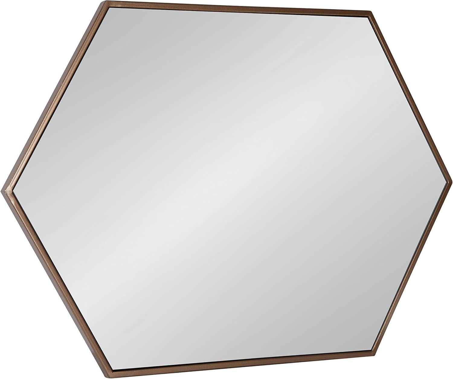 Geometric Bronze Hexagon Full Length Wall Mirror 31"x22"