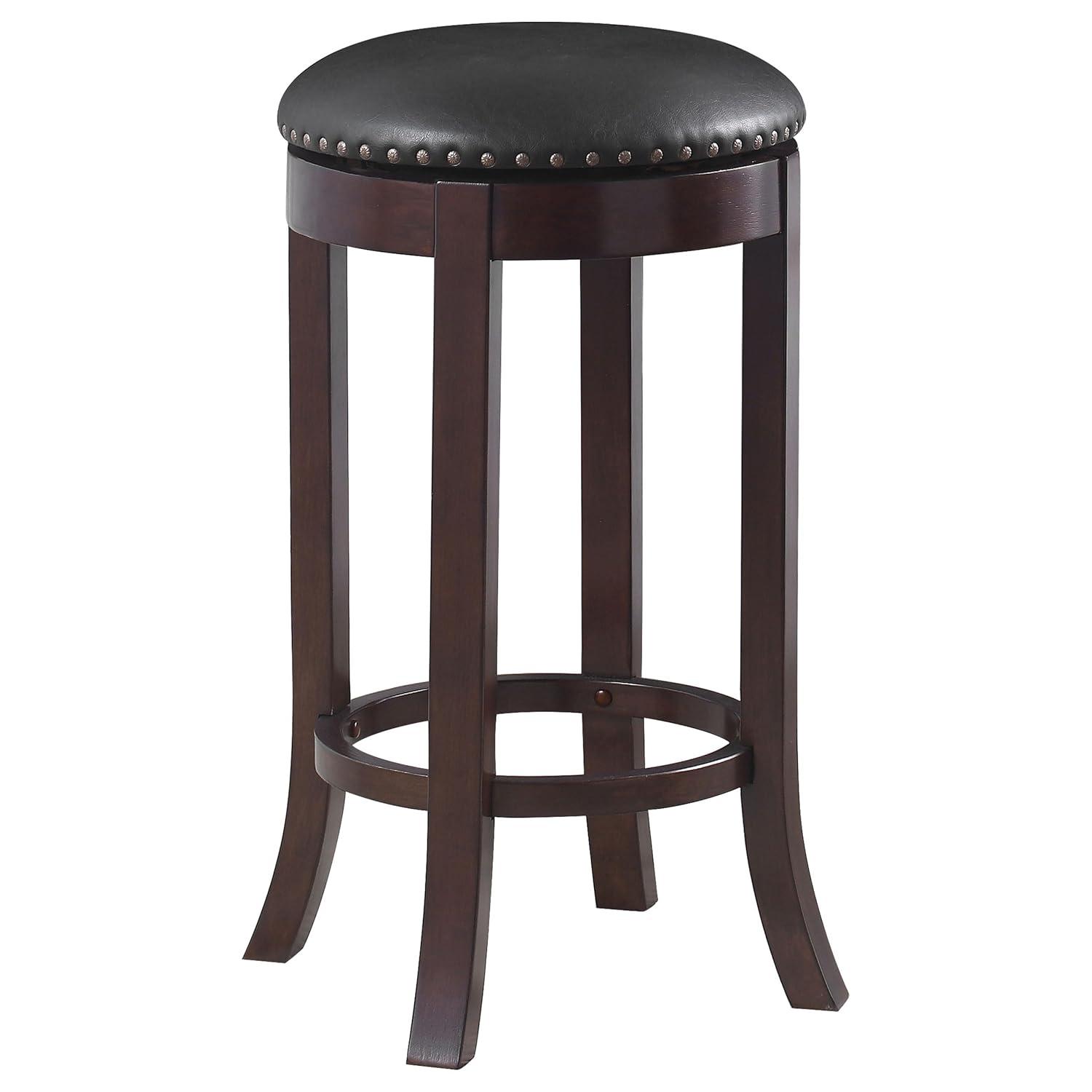 Aboushi Swivel Counter Height Stools with Upholstered Seat Brown (Set of 2)