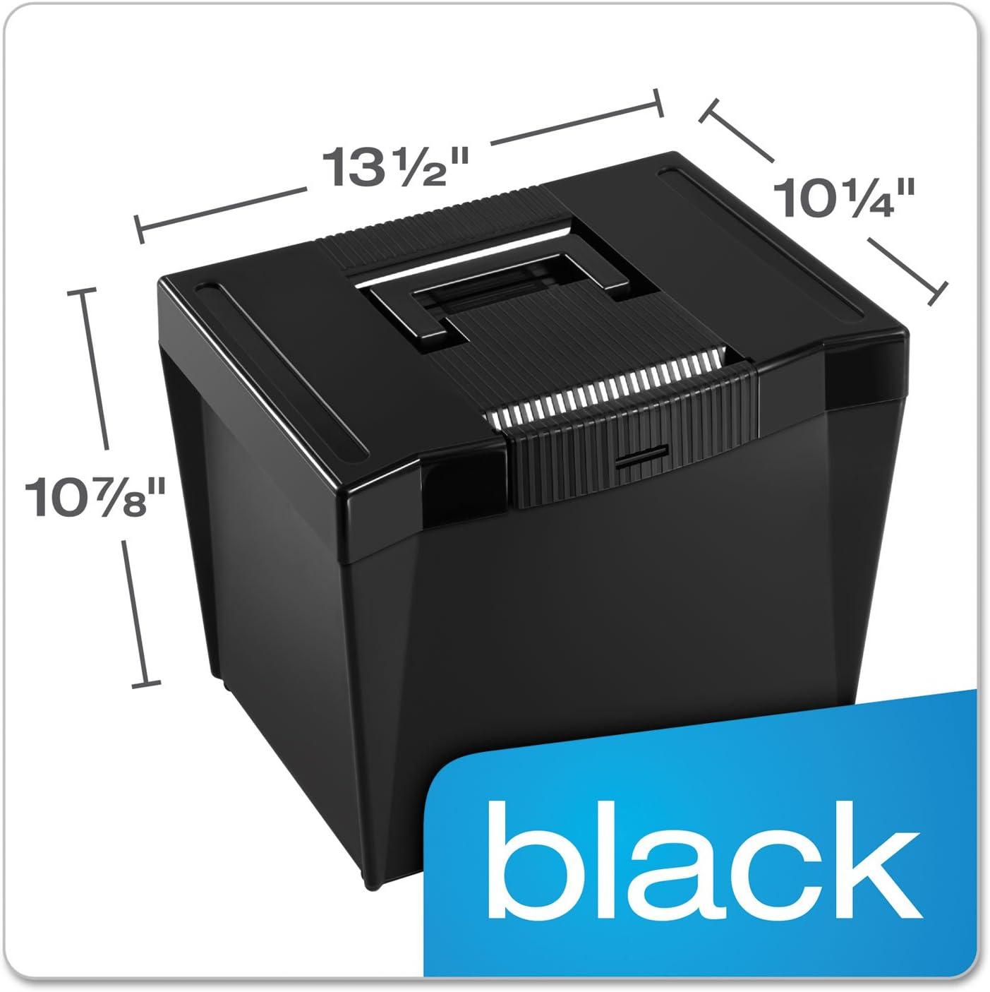 Pendaflex Portable File Storage Box, 10-7/8 x 13-1/2 x 10-1/4 Inches, Black