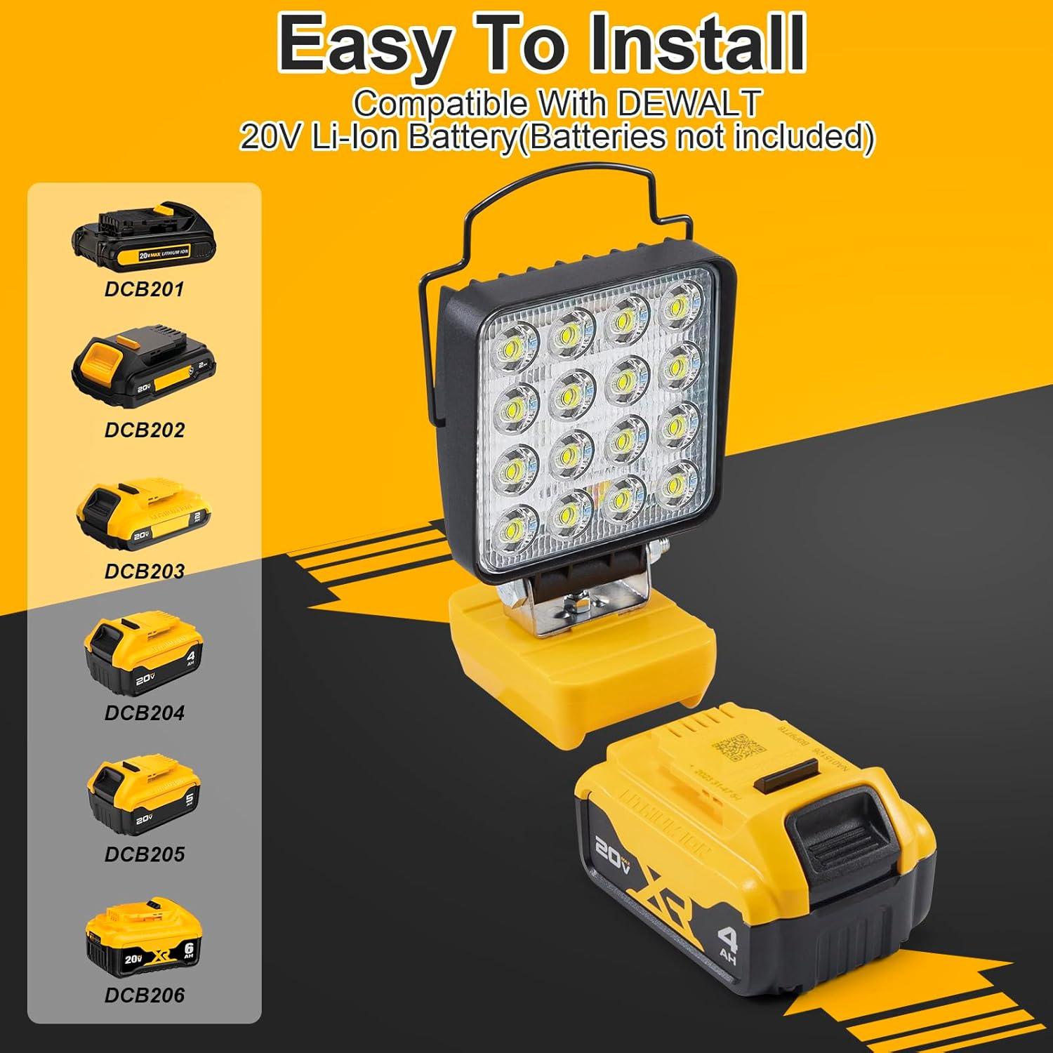 AnTom LED Work Light , 48W 4800LM LED Flood Light for Outdoor and Job Site Lighting- Dimmable Design