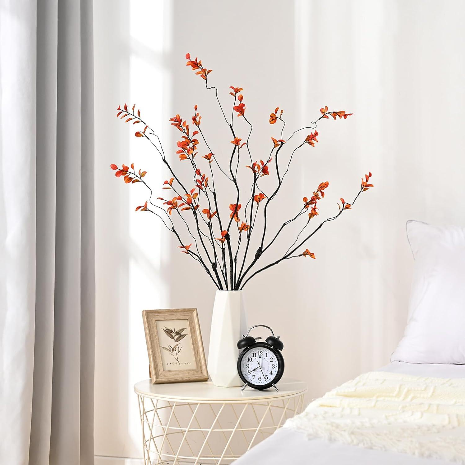 3pcs Artificial Ficus Branches - Lifelike Greenery for Vase | Faux Eucalyptus Banyan Twig Plants for Home, Wedding & Office Decor -