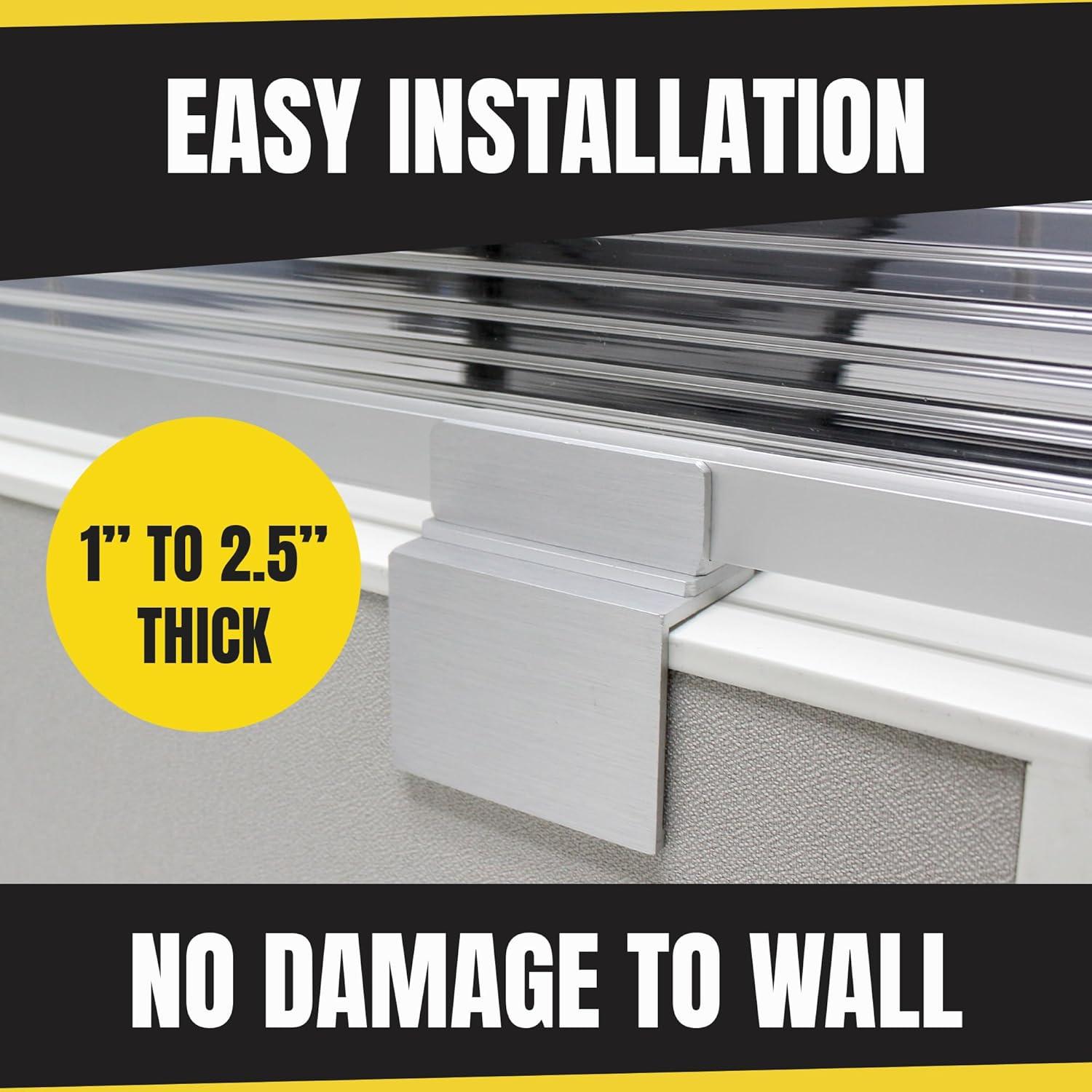 OBEX Acrylic Cubicle Mounted Privacy Panel with Small Brackets
