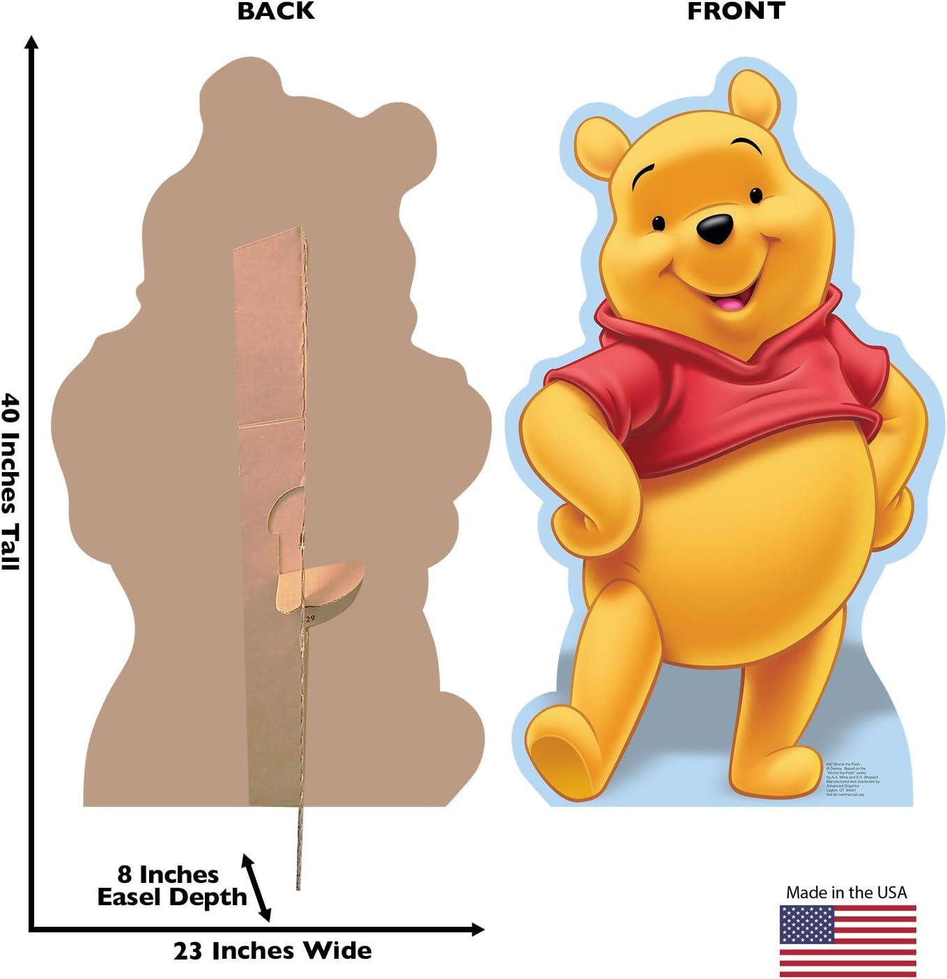 Winnie the Pooh Life-Size Yellow and Red Cardboard Cutout