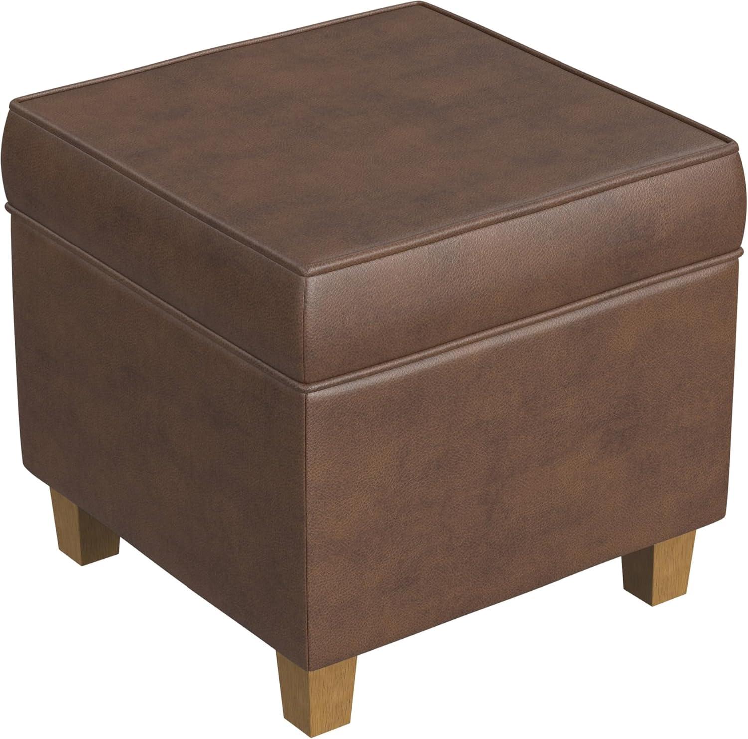 Cole Classics Square Storage Ottoman with Lift Off Top - HomePop