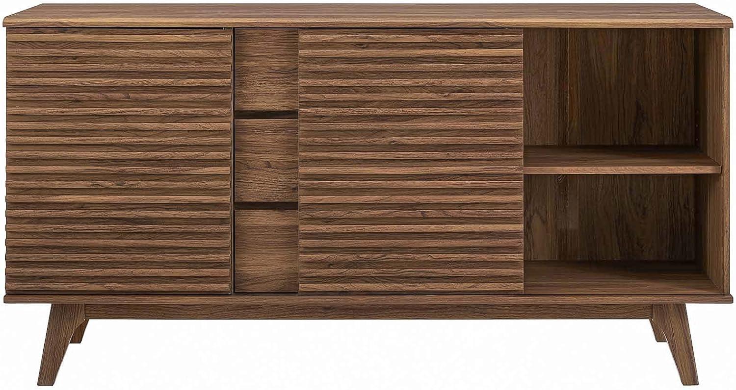 Modway Render 63"Modern Wood Sideboard Buffet Table in Walnut