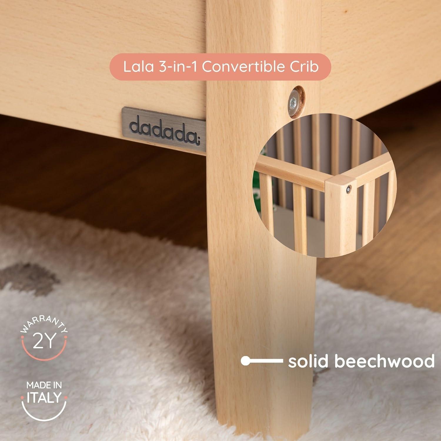 Lala Greenguard Gold Certified 3 -in-1 Convertible Crib