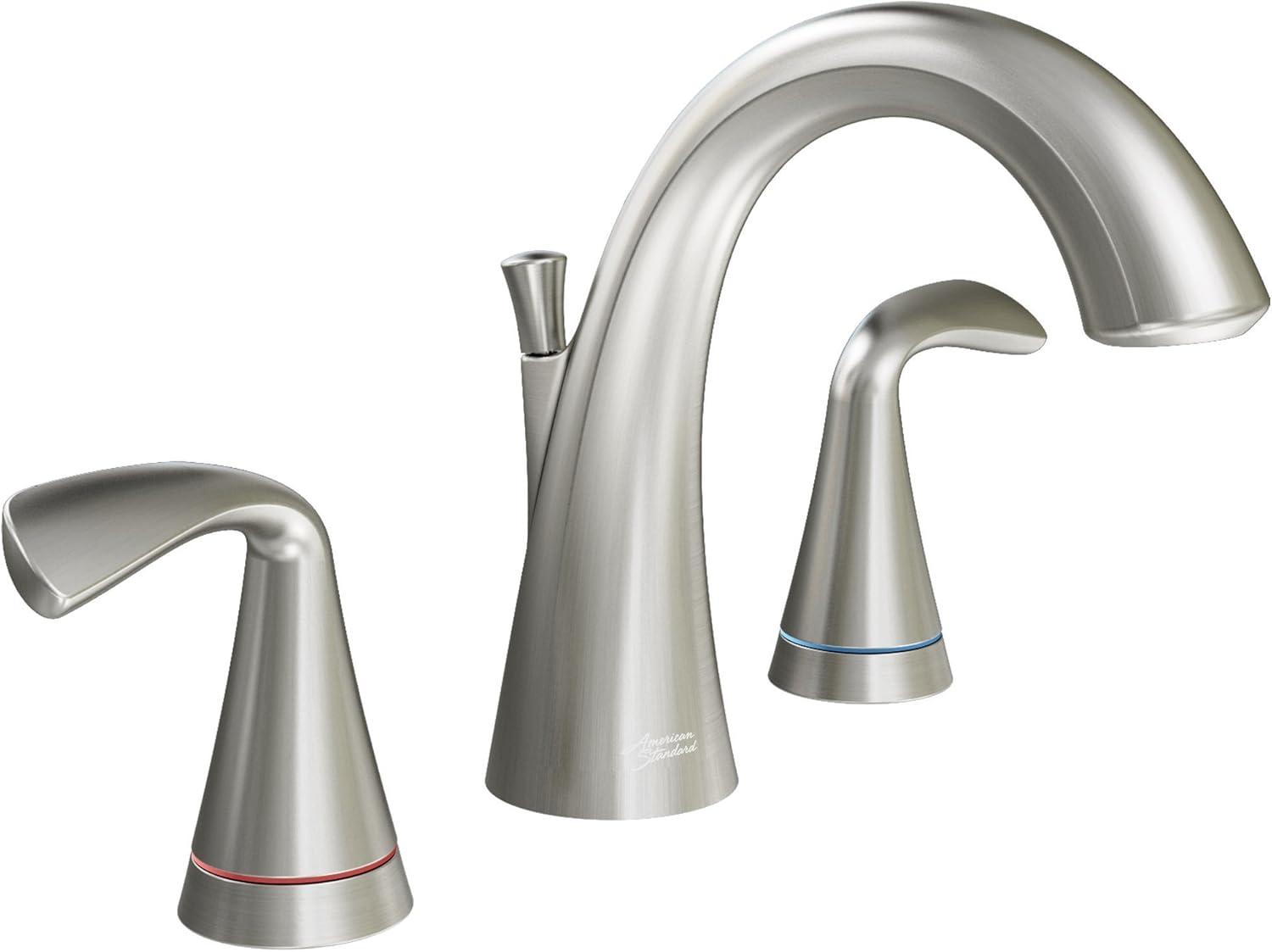 Fluent Satin Nickel Double Handle Widespread Bathroom Faucet