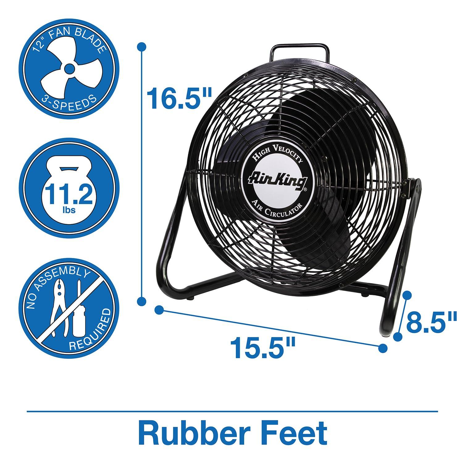 Air King 3-Speed Indoor Industrial Open Motor Pivoting Floor Fan