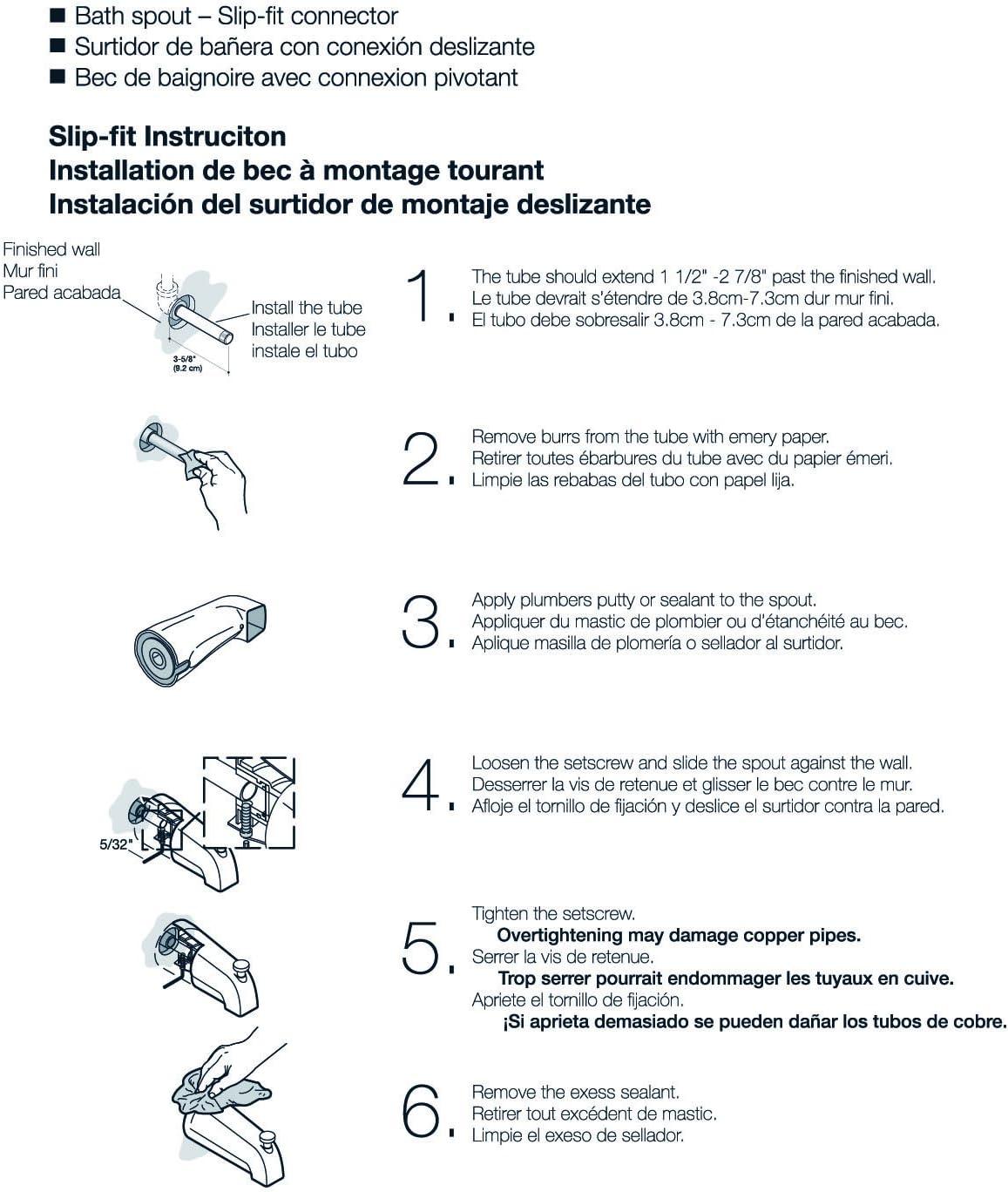 Wall Mounted Tub Spout with Diverter