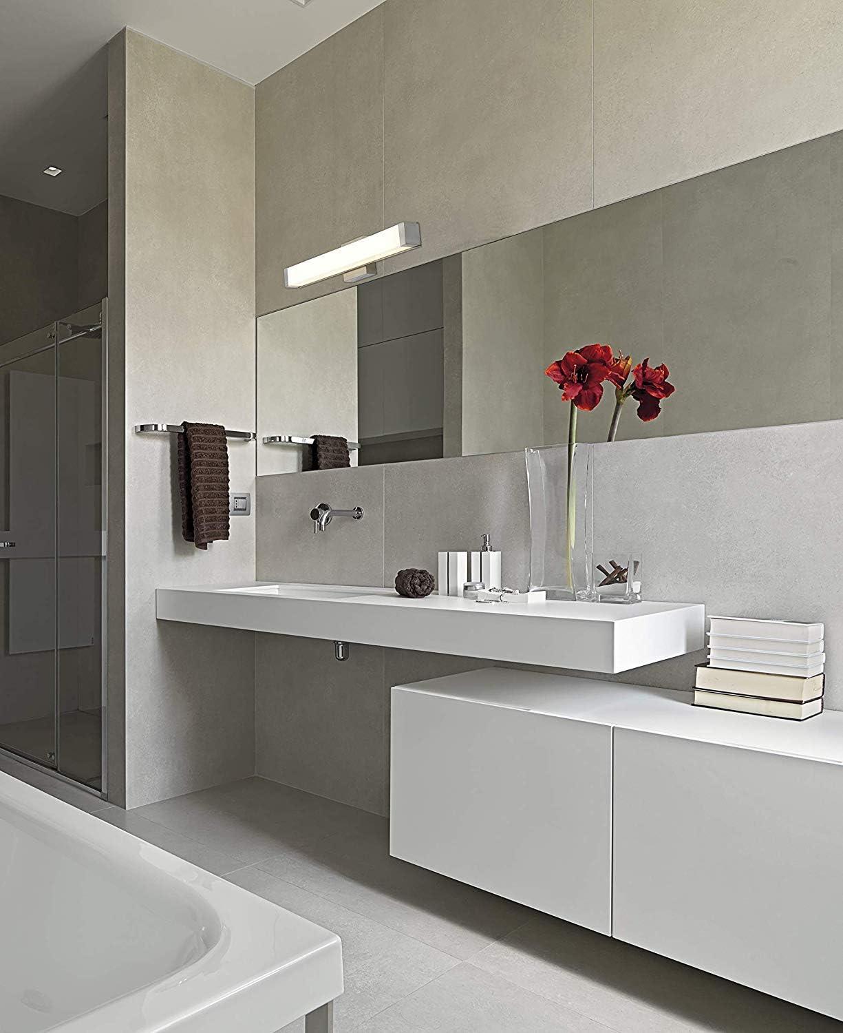 Bathroom Vanity Light Brushed Nickel Square LED 24 inch 14W 4000K Natural White Light Wall Bar Lighting Fixtures Over Mirror