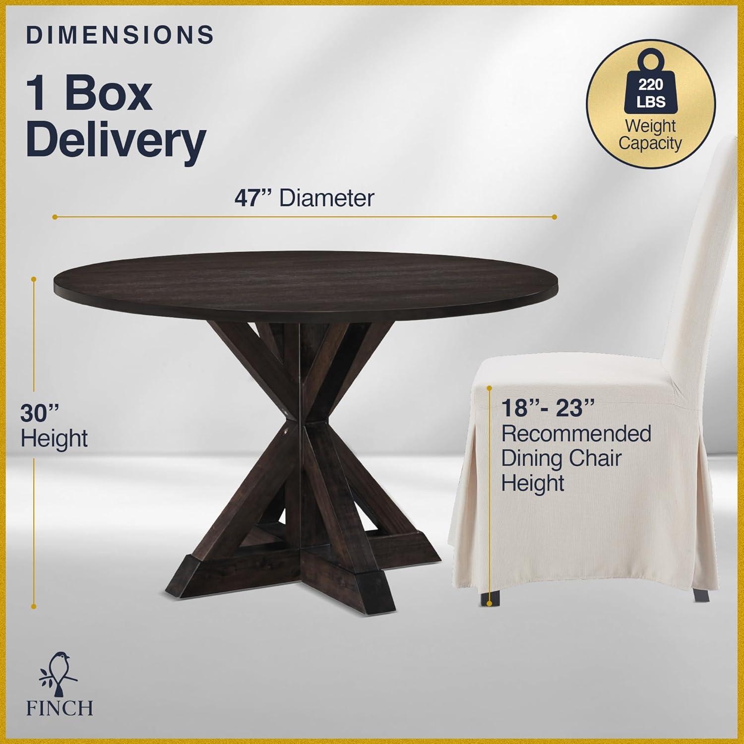 Finch Alfred Round Solid Wood Rustic Dining Table & Reviews | Wayfair