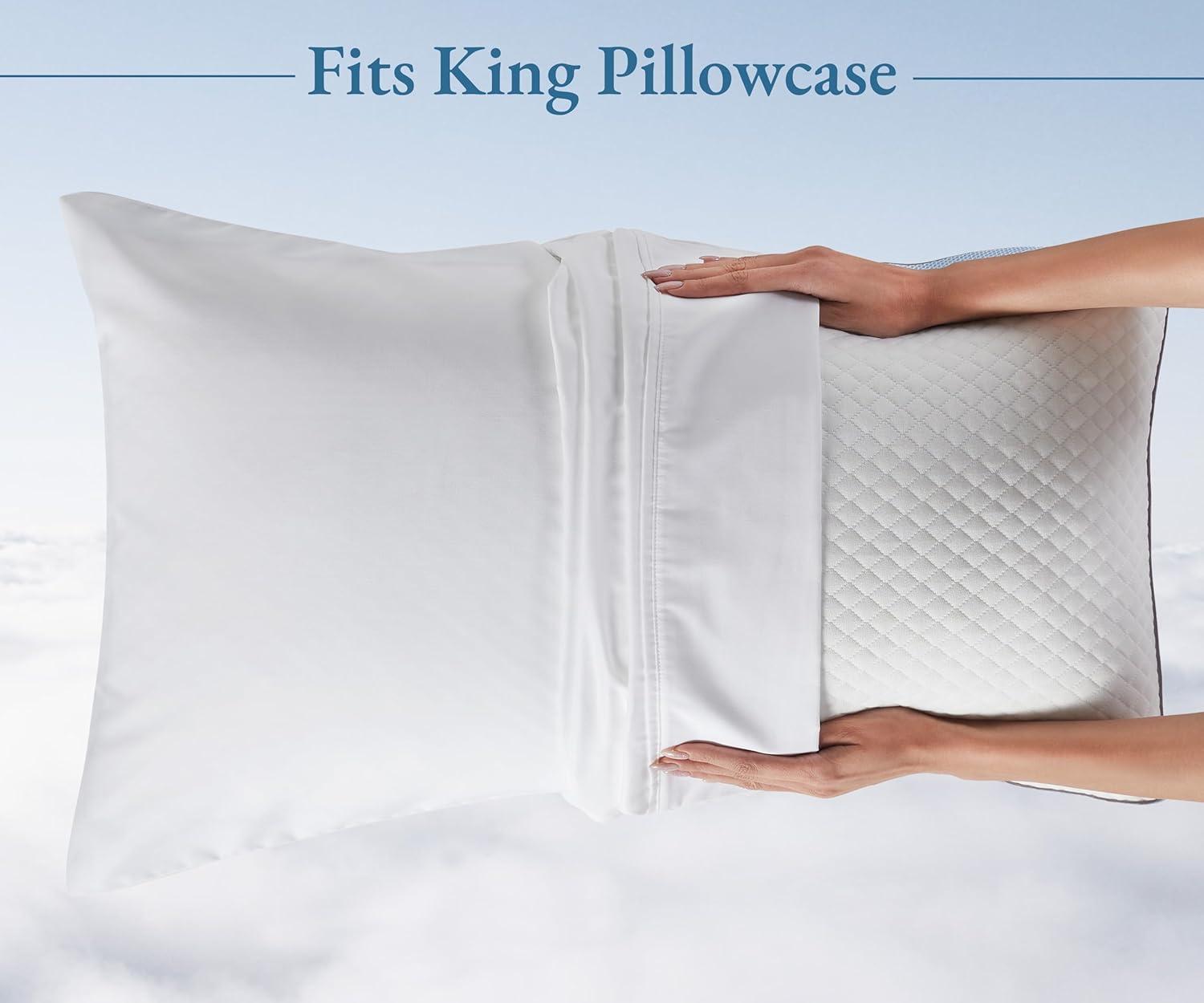 Luxury Queen Size Pillow - Adjustable Loft Memory Foam - Soft Down Alternative - Cooling Hotel Pillows for Back, Stomach or Side Sleepers