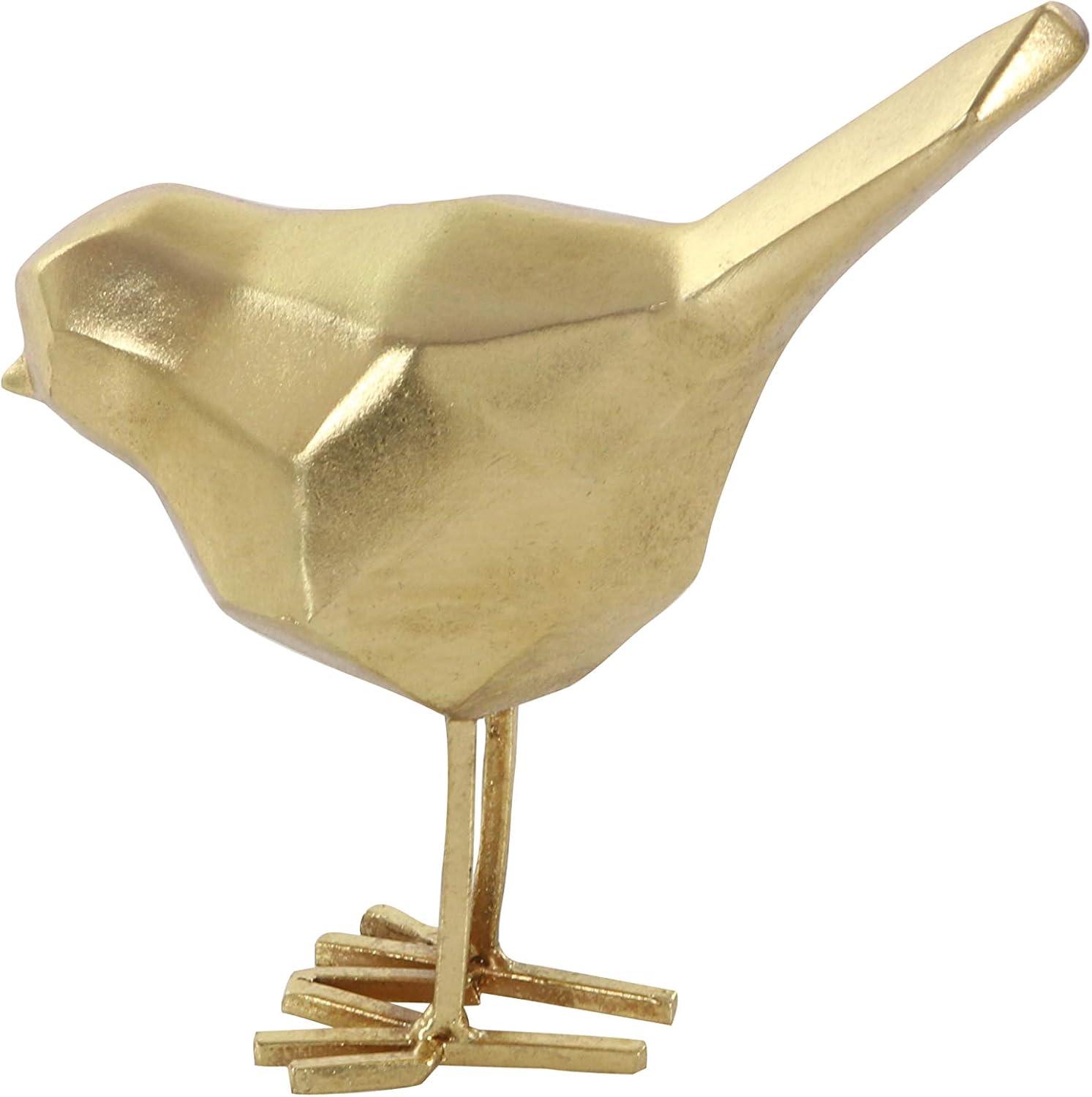 Glam Polystone Faceted Bird 2 Piece Sculpture Set