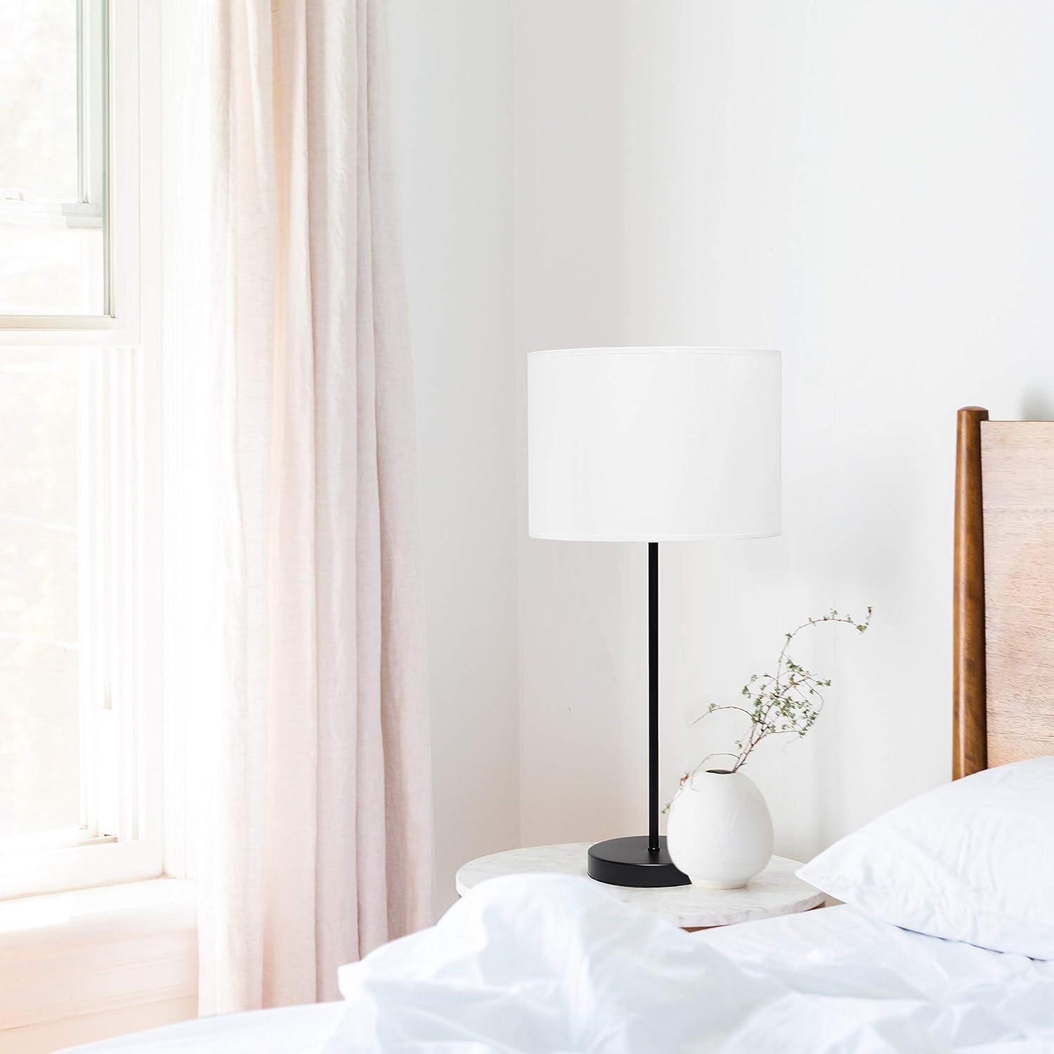 Stick Lamp Off-White - Simple Designs: Contemporary Cotton Shade, ETL Listed, No Assembly Required