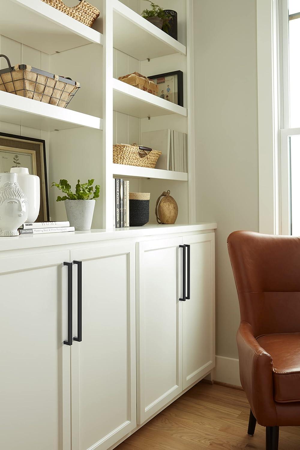 Amerock Monument 10-1/16 inch (256mm) Center-to-Center Matte Black Cabinet Pull