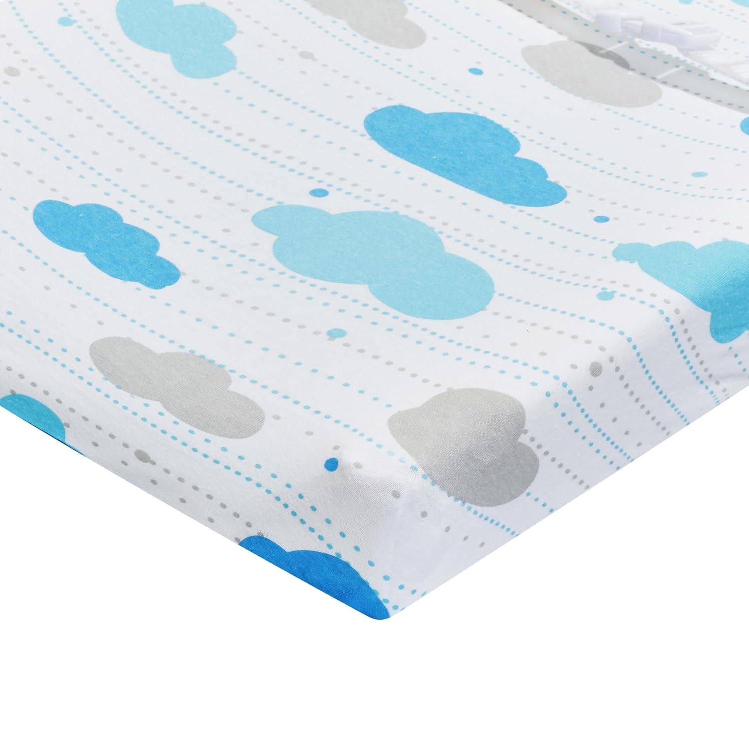 EVERYDAY KIDS 2 Pack Cotton Jersey Knit Changing Pad Cover - Stars/Clouds