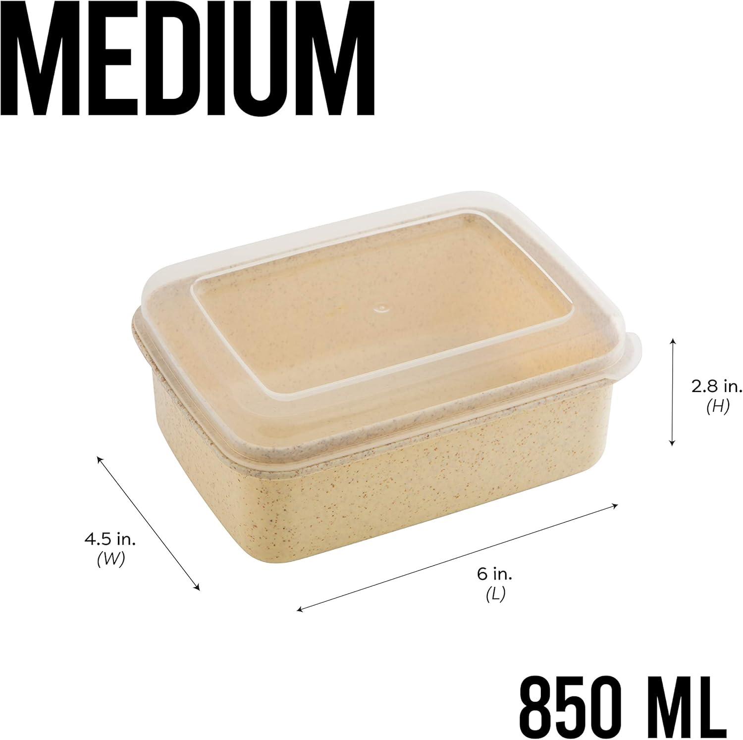 Simplify 6 Piece Natural Plastic Food Storage Containers, Beige