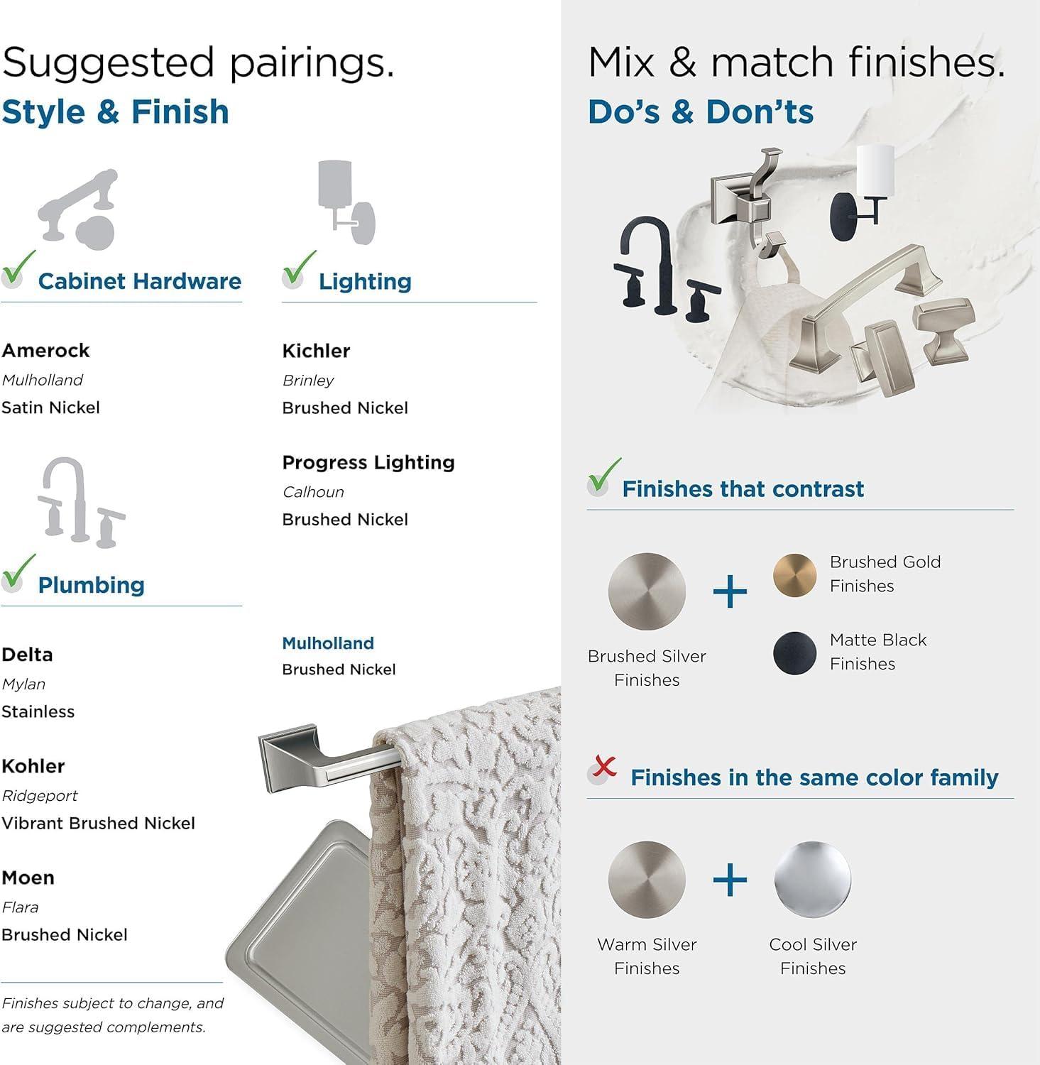 Amerock Mulholland Brushed Nickel Single Prong Robe Hook