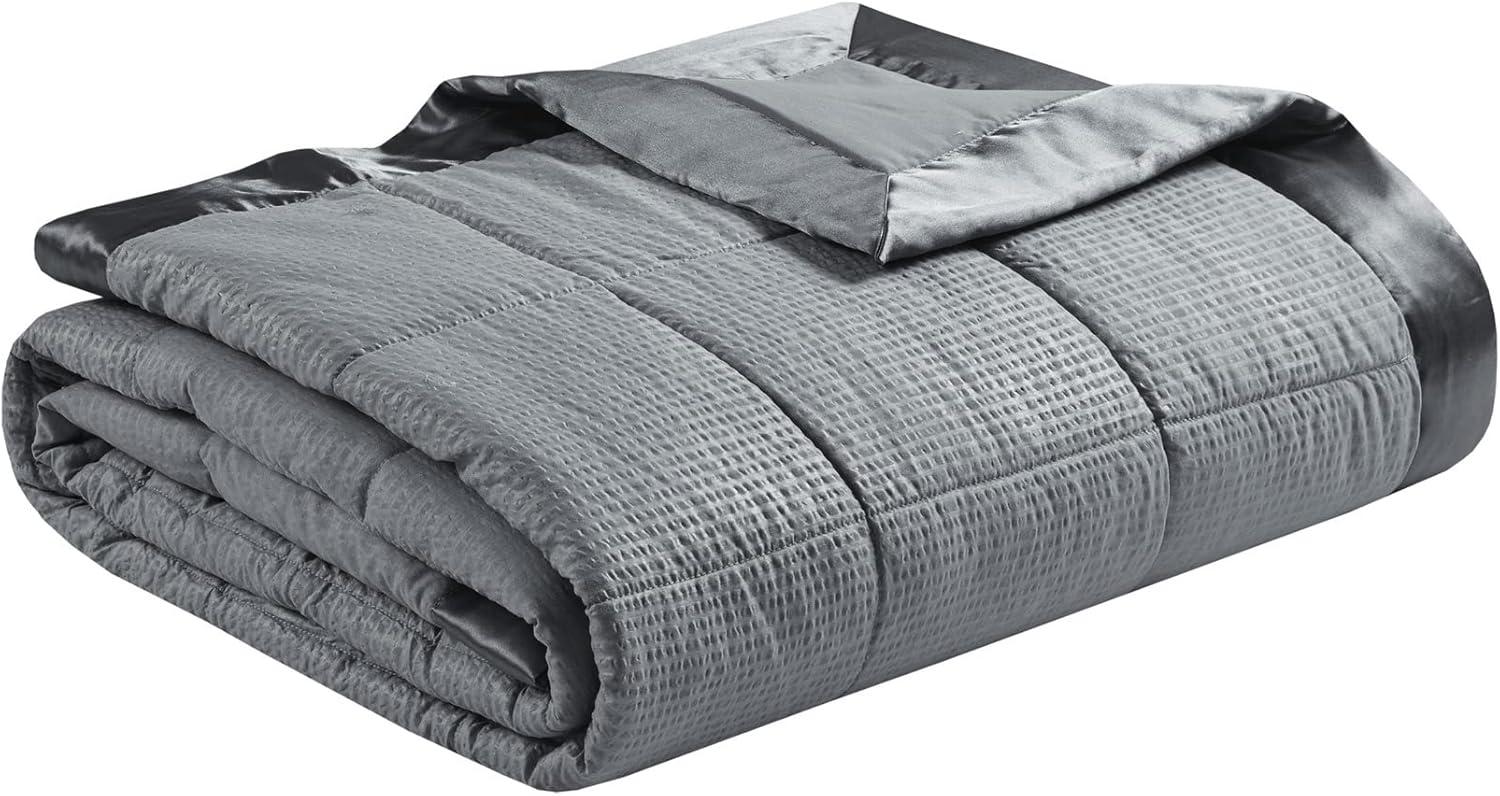 Madison Park Cambria Oversized Down Alternative Blanket with Satin Trim