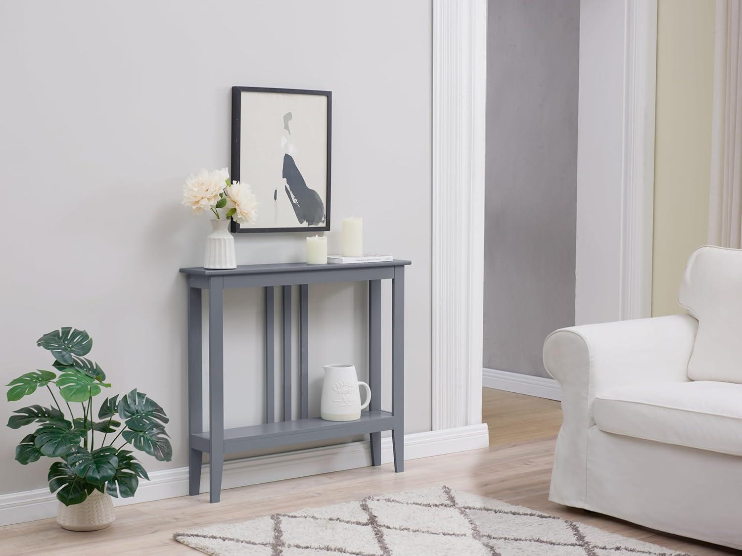 Kings Brand Furniture - Balfour Narrow Console Table with Shelves for Entryway, Hallway, Living Room, or Foyer (Red)