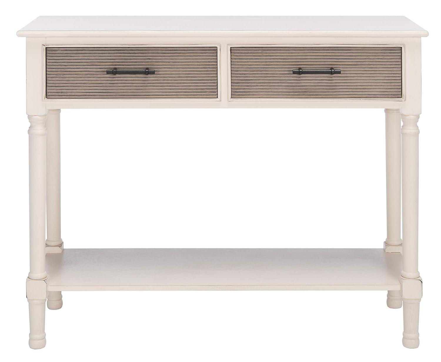 Ryder 2 Drawer Console Table - Distressed White/Greige - Safavieh