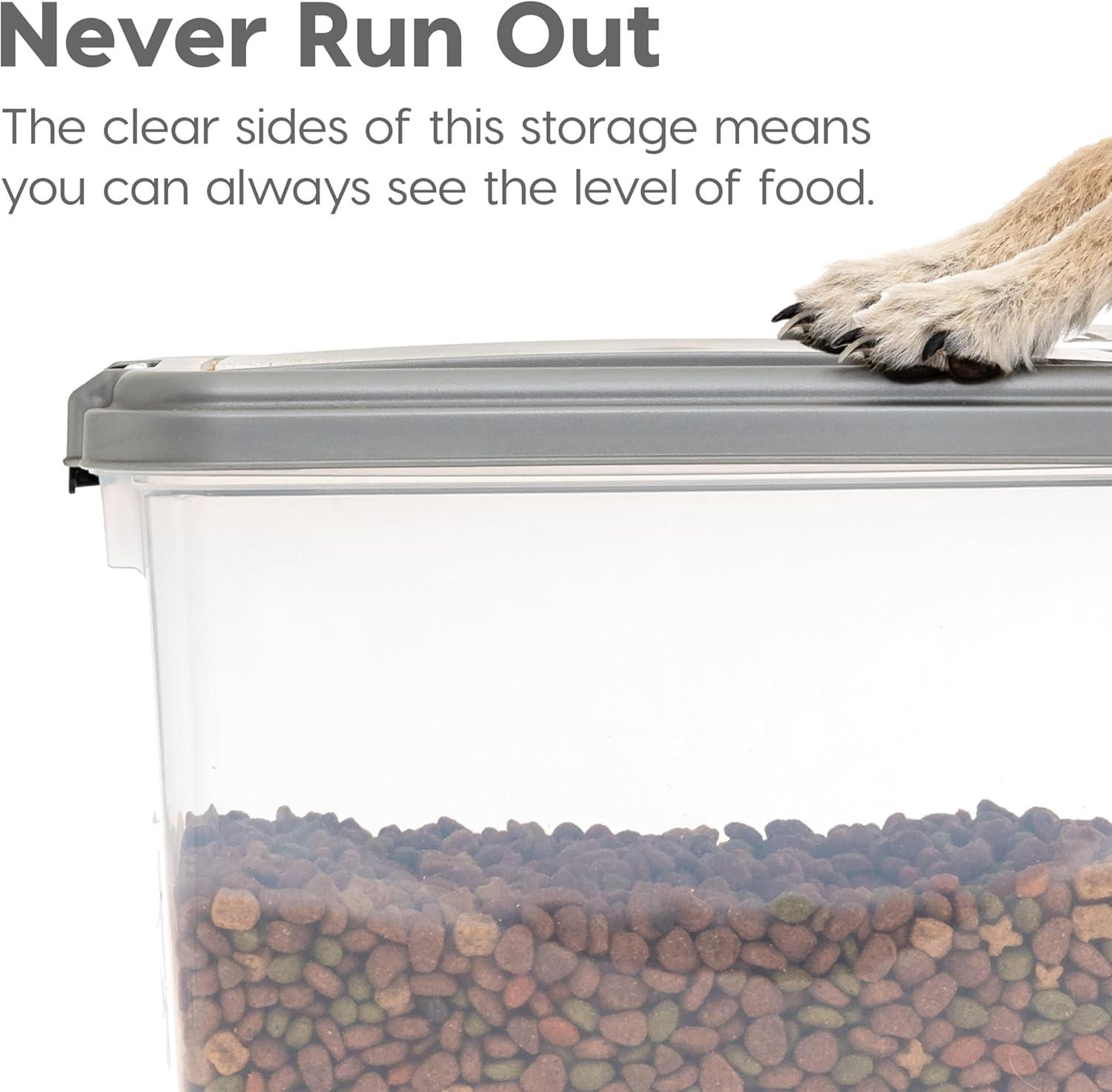 Zoey Tails 35 Lbs. WeatherPro Airtight Stackable Pet Food Storage Container Combo with Scoop & Treat Box