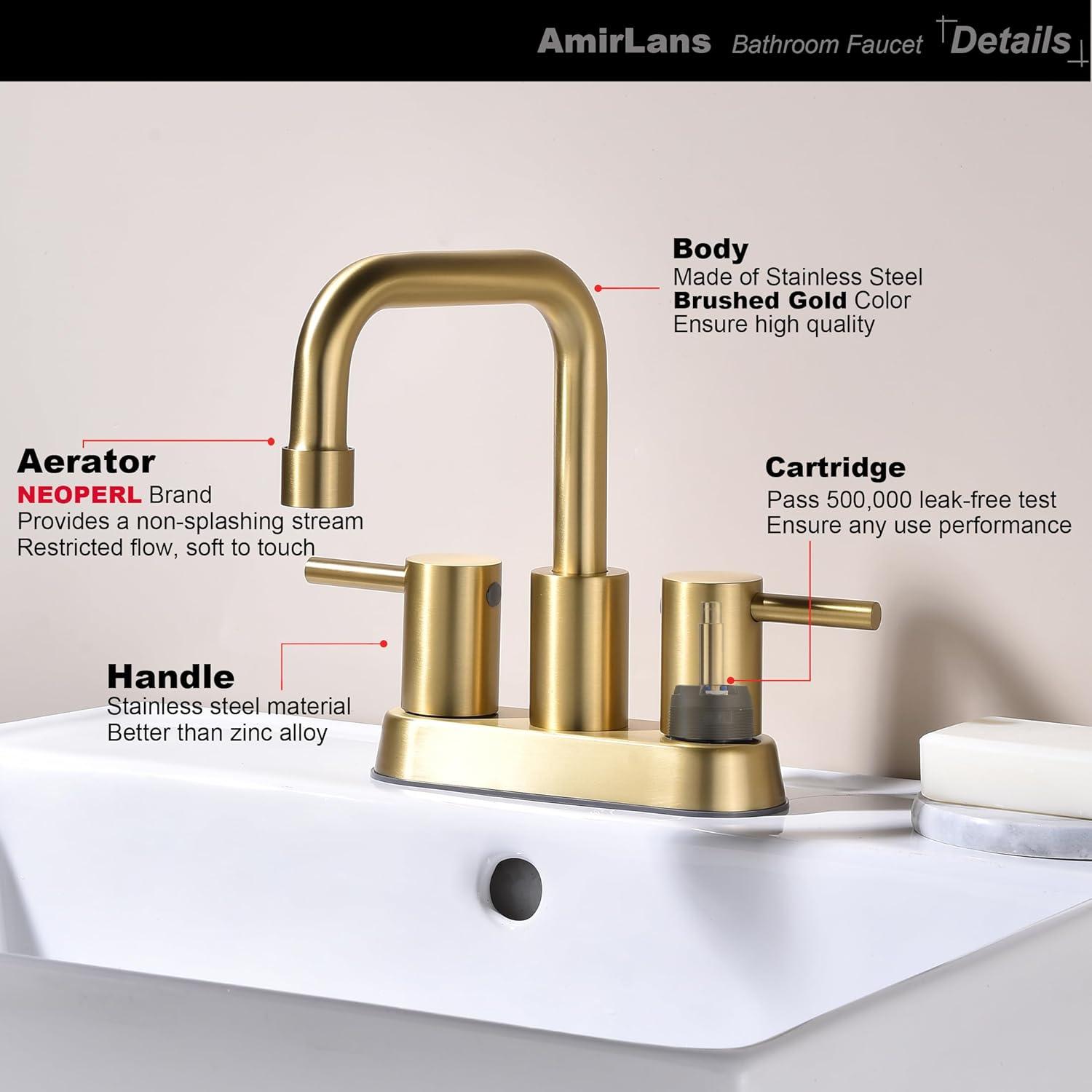 Matte Black 8 inch Widespread Bathroom Sink Faucet Vanity Lavatory Faucet for 3 Holes with Pop up Drain and 360 Degree Swivel Brass Spout