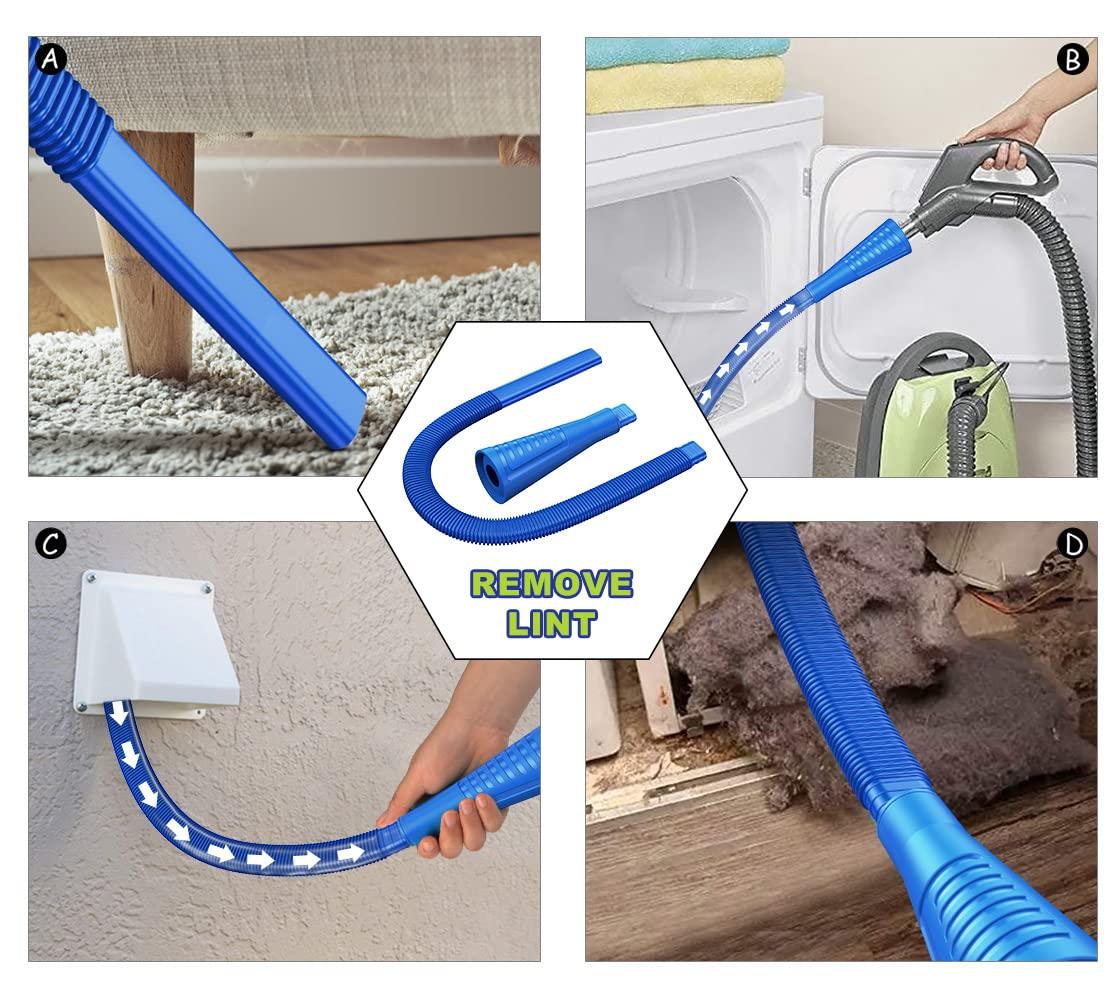 Sealegend 2 Pack Dryer Vent Cleaner Kit and Flexible Dryer Lint Brush Vacuum Hose Attachment Brush Lint Remover Power Washer and Dryer Vent Vacuum Hose