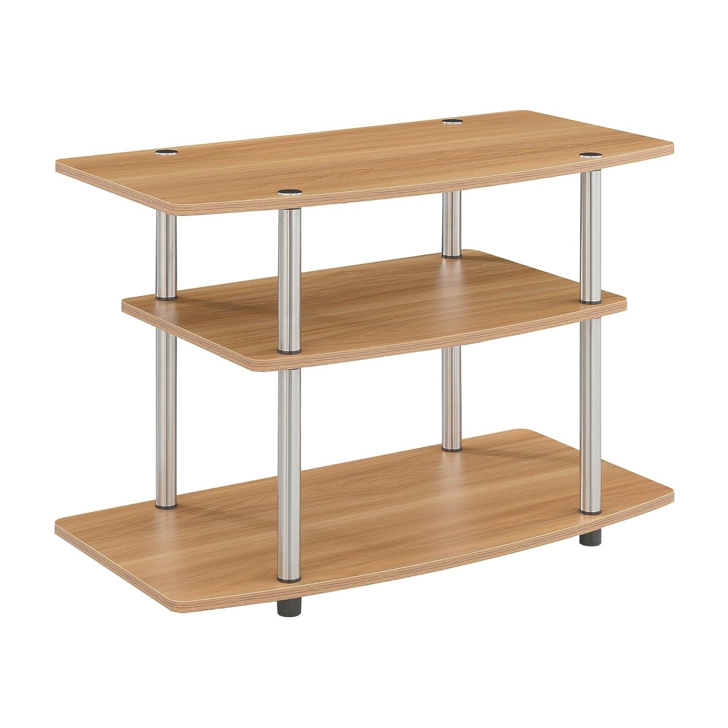 Convenience Concepts Designs2Go No Tools 3 Tier TV Stand, Light Oak