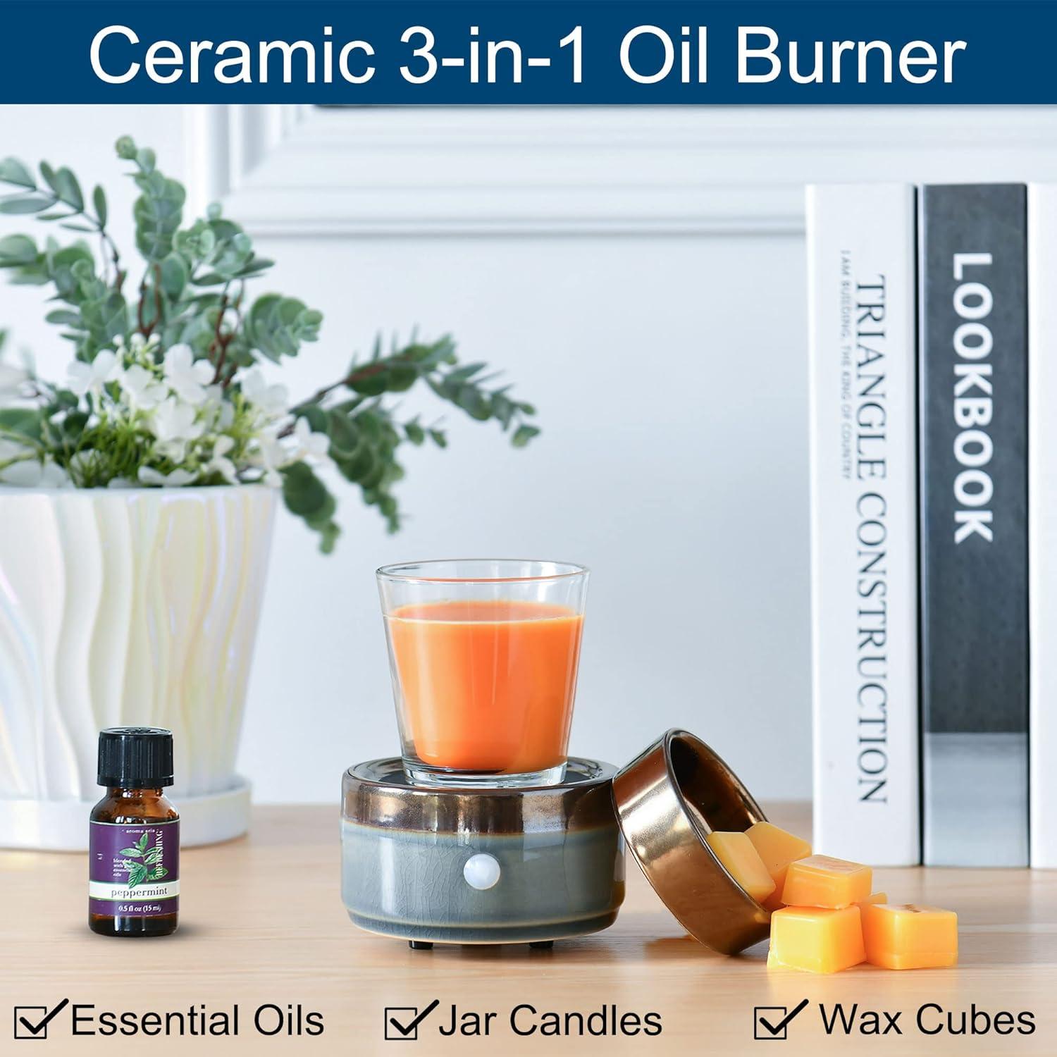 kobodon Ceramic Candle Wax Warmer,Home Fragrance Diffuser, Wax Melter Fragrances Candles Oils, Fragrance Warmer Candles or Wax Melts as Gifts for Mom Grandma Women