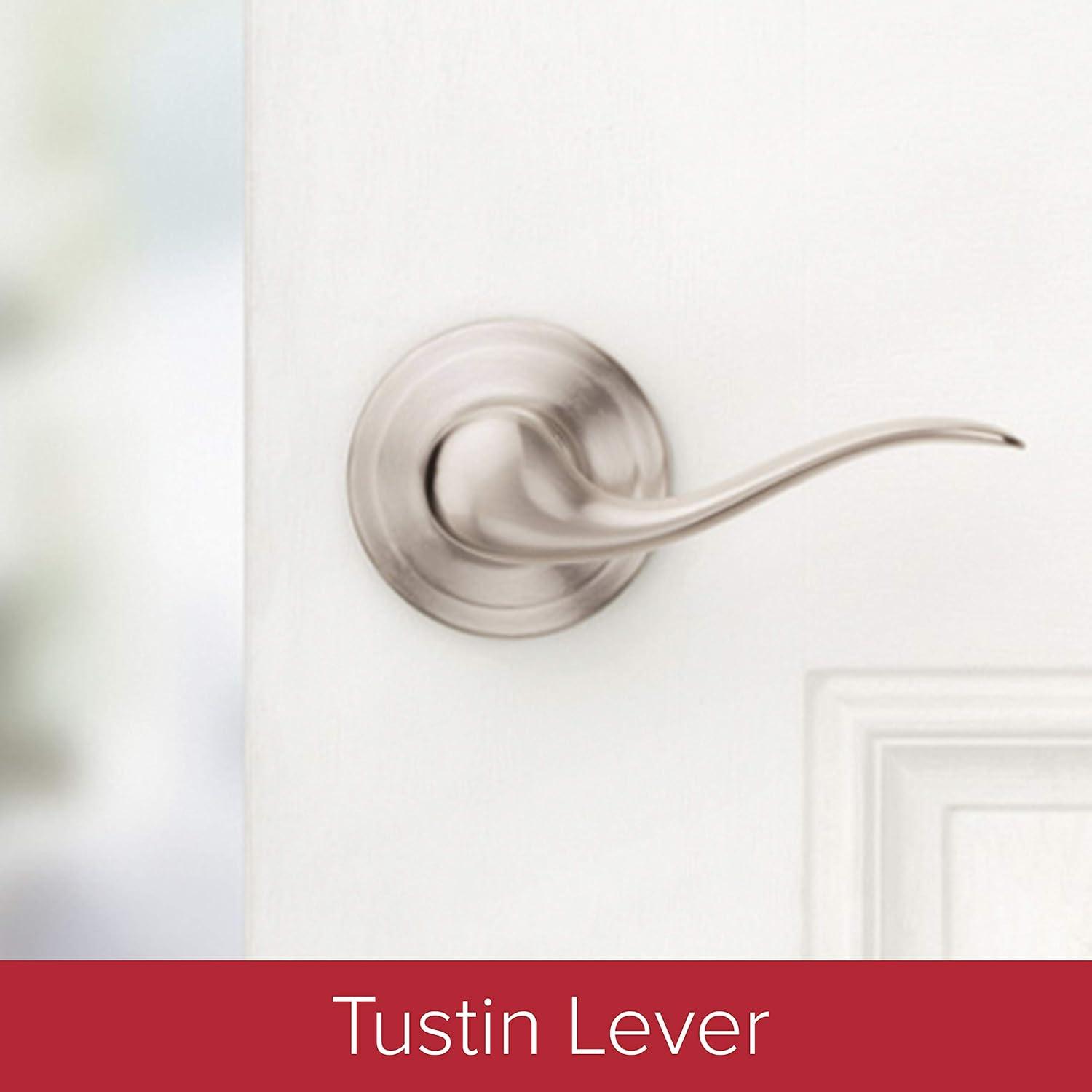 Avalon Satin Nickel Entry Door Handleset with Tustin Lever