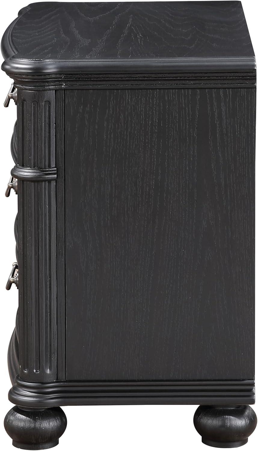 Coaster Celina Traditional 3-drawer Wood Nightstand Bedside Table Black