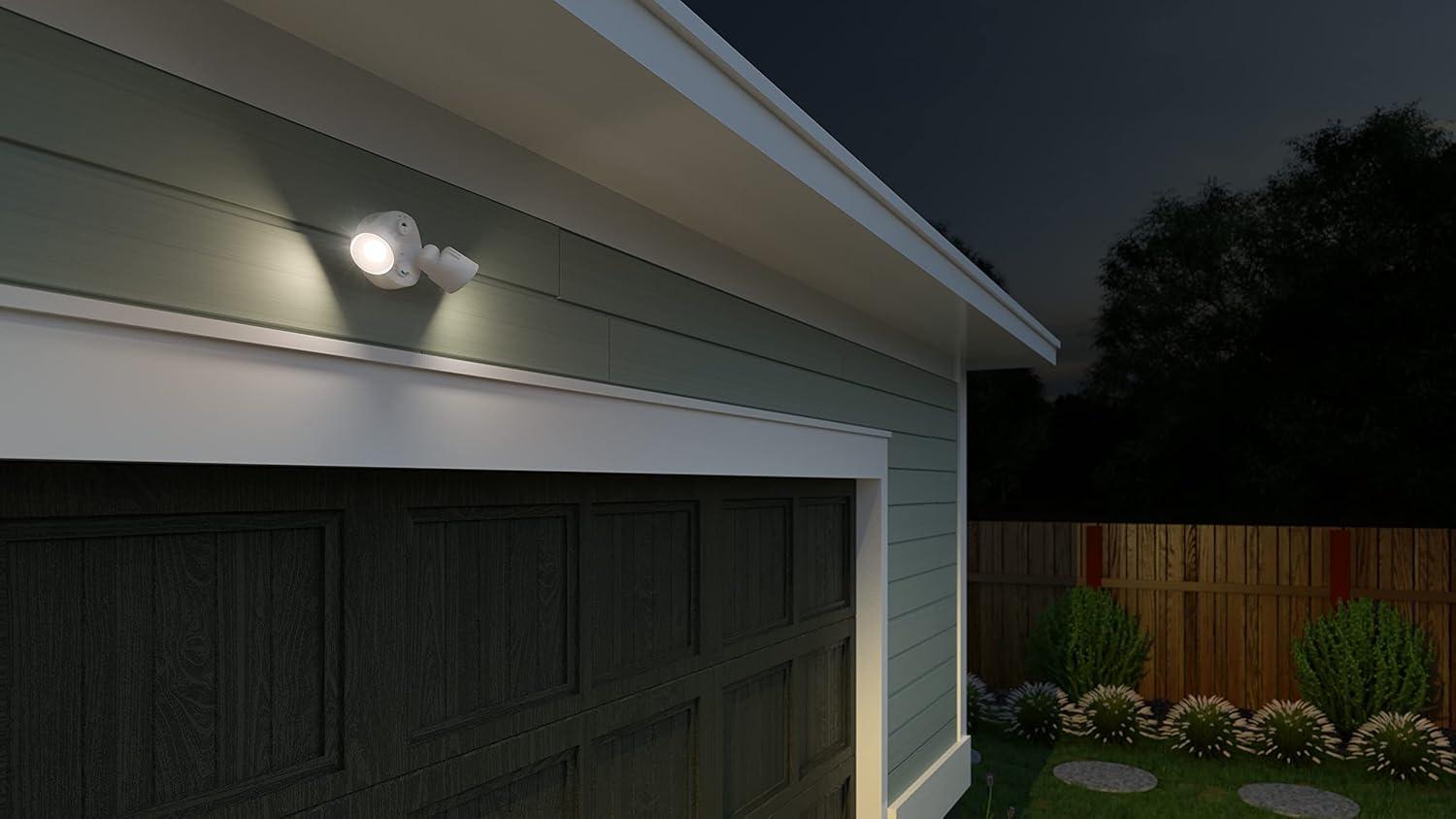 Lithonia Lighting 2 - Head Hardwired Dusk to Dawn Outdoor Security Flood Light with Motion Sensor