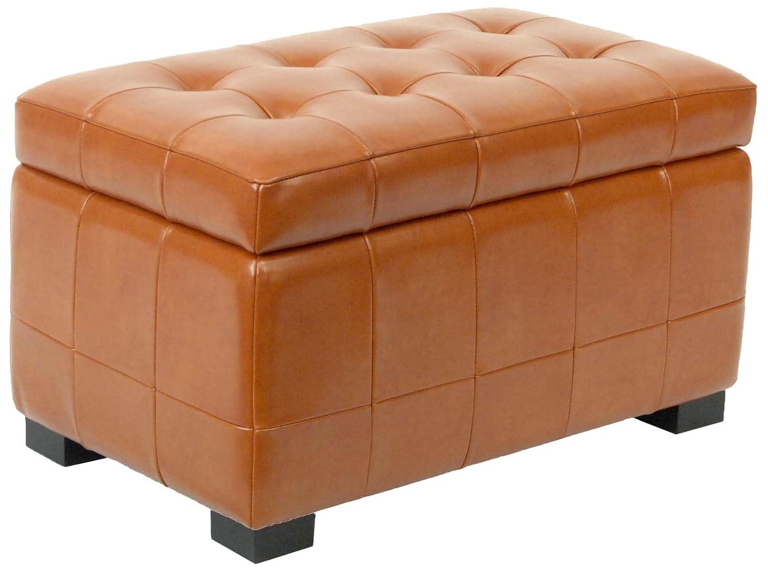 Manhattan Small Storage Ottoman - HUD4201 - Saddle - Safavieh Couture