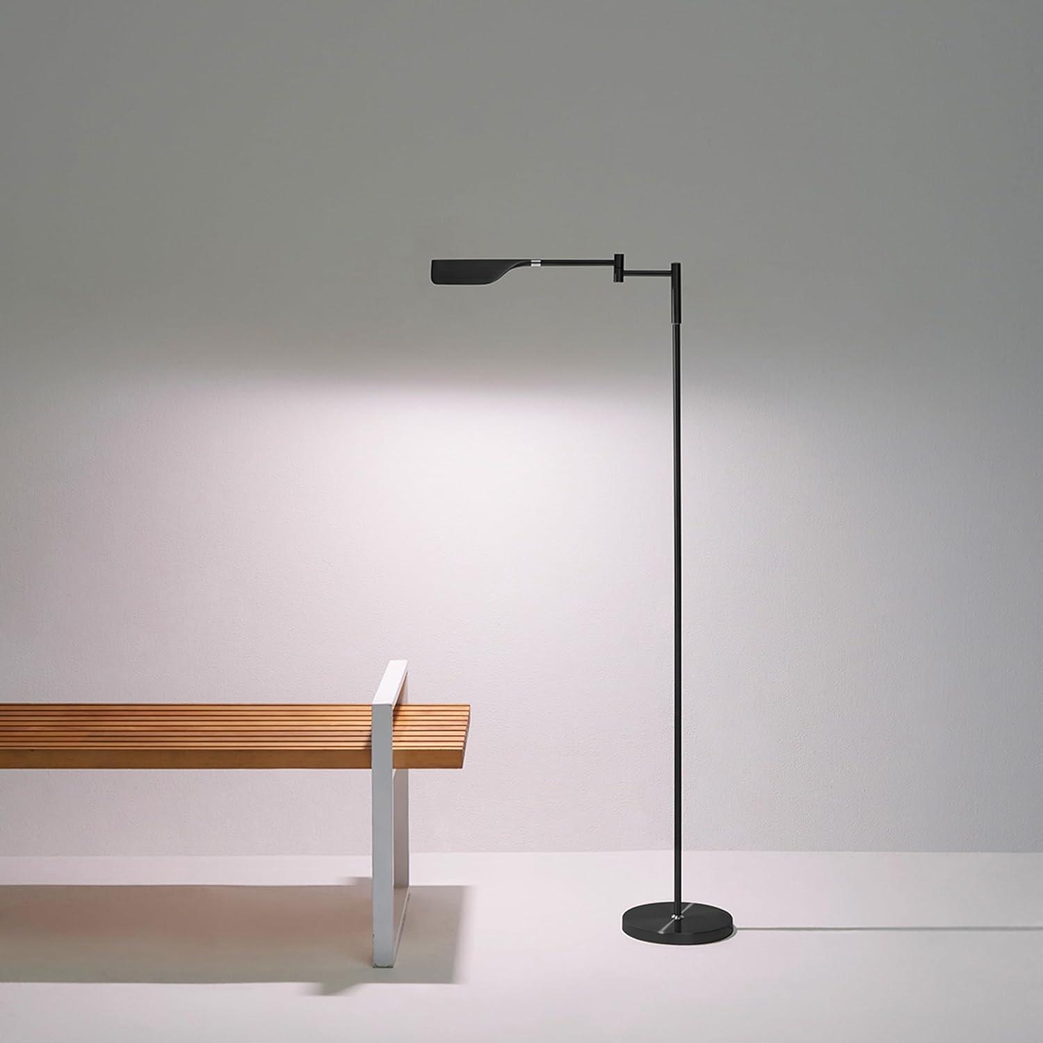 Leaf 53 in. Industrial 1-Light 3-Way Dimming LED Task Floor Lamp with Metal Empire Shade