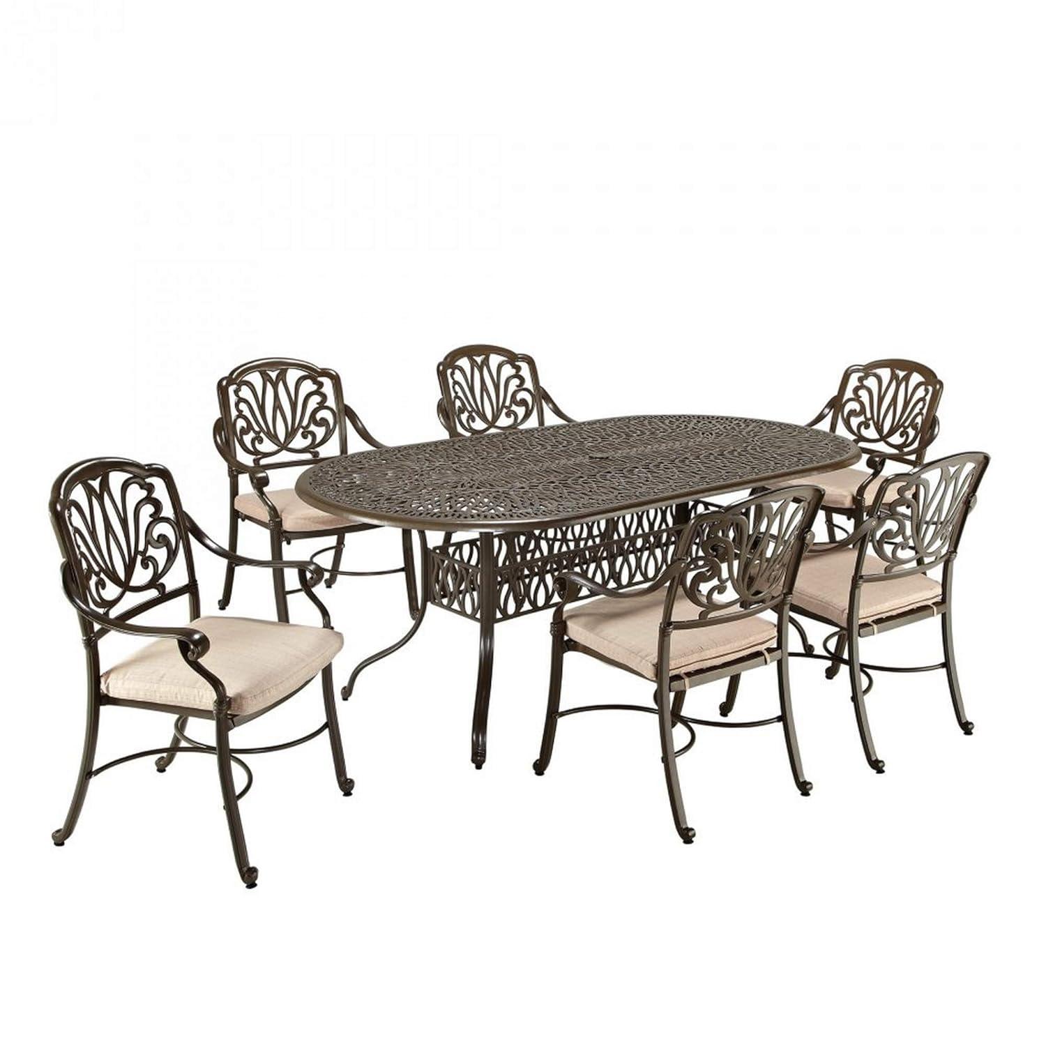 Homestyles Capri Aluminum Outdoor Swivel Rocking Chair in Taupe