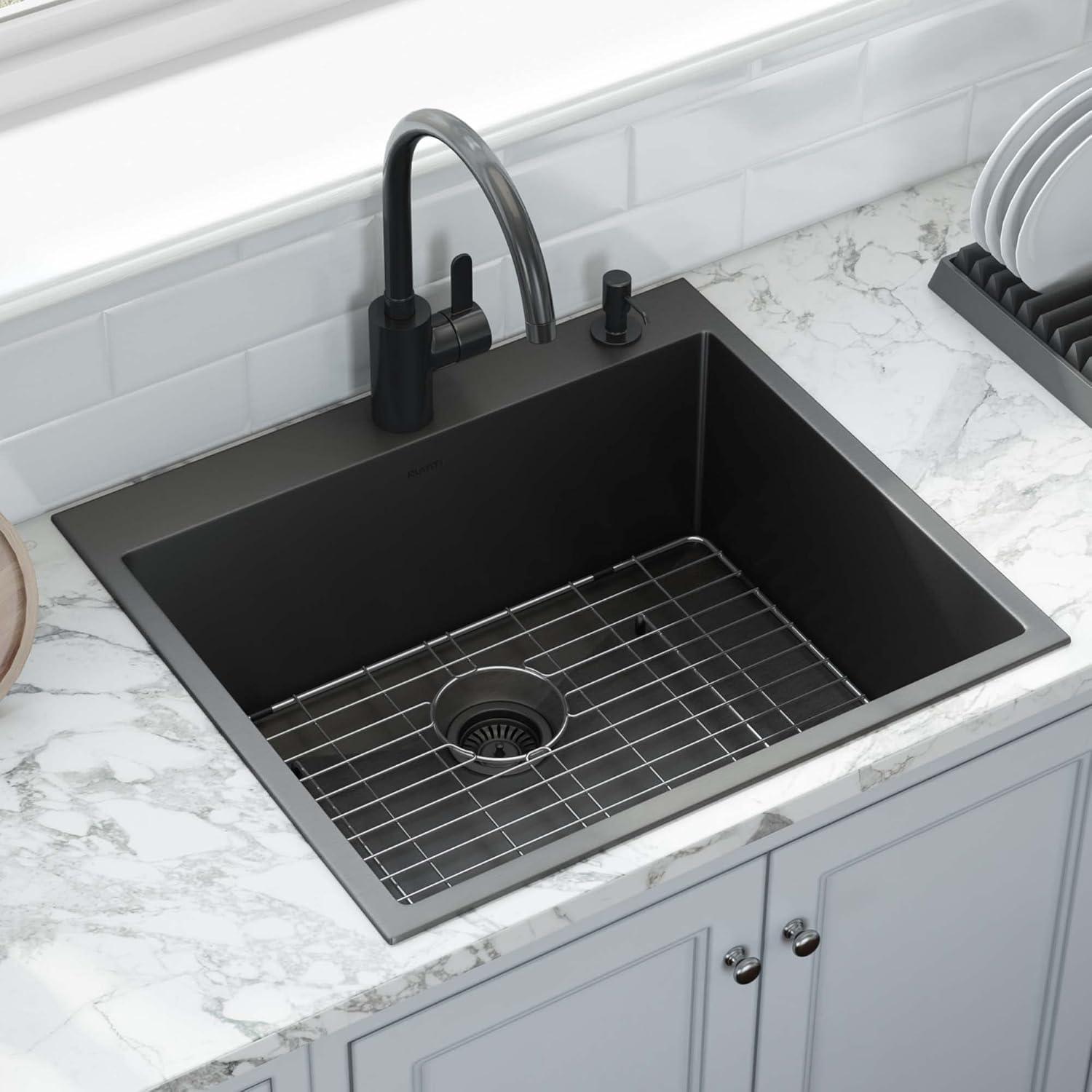 Gunmetal Black Stainless Steel Single Bowl Farmhouse Sink