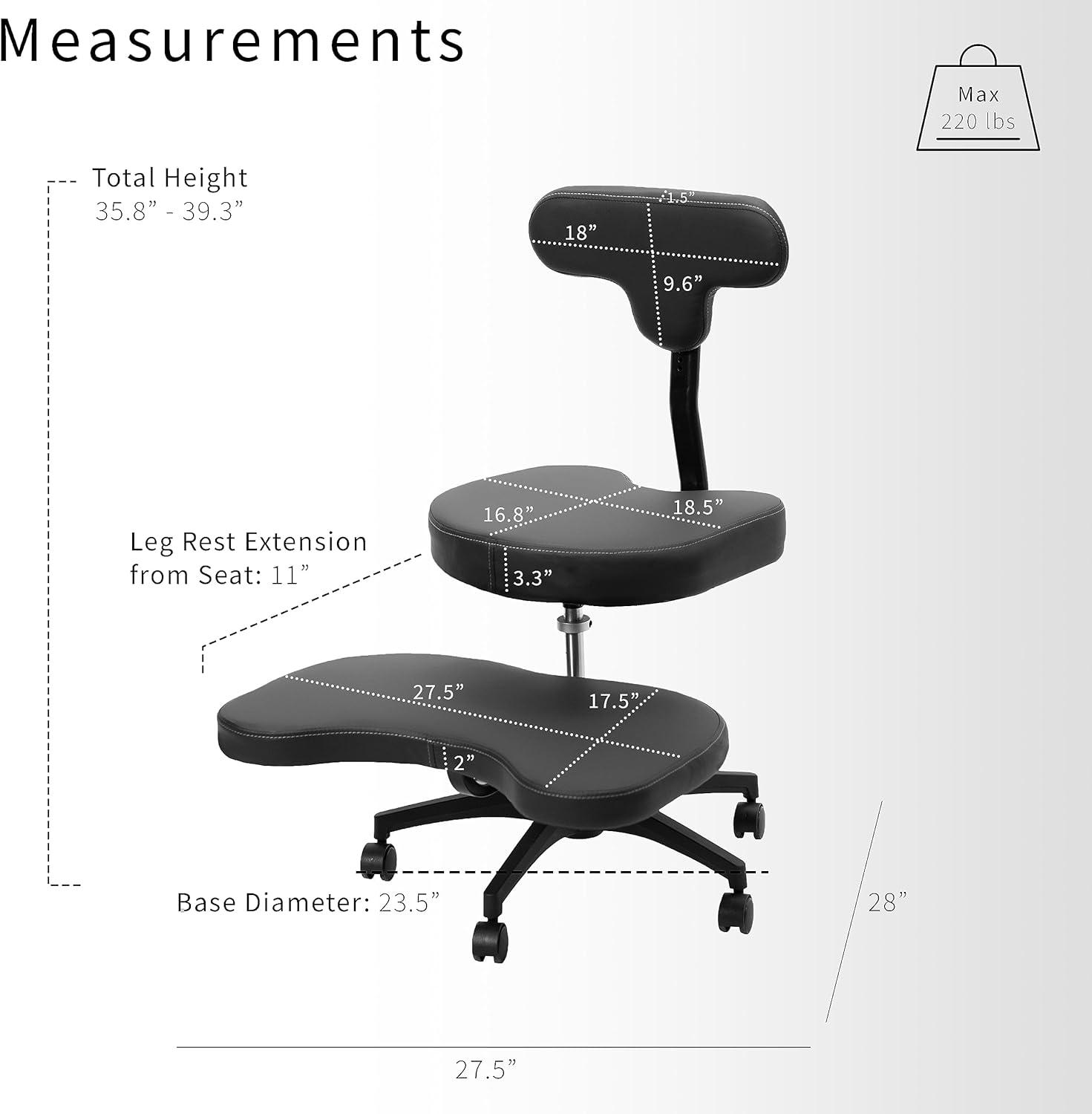 VIVO Ergonomic Cross Legged Swivel Chair, Adjustable Stool for Home and Office