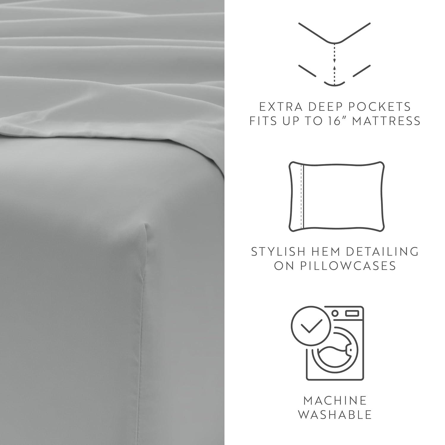Simply Soft 6-Piece Wrinkle Free Microfiber Sheet Set with 16" Deep Pockets!