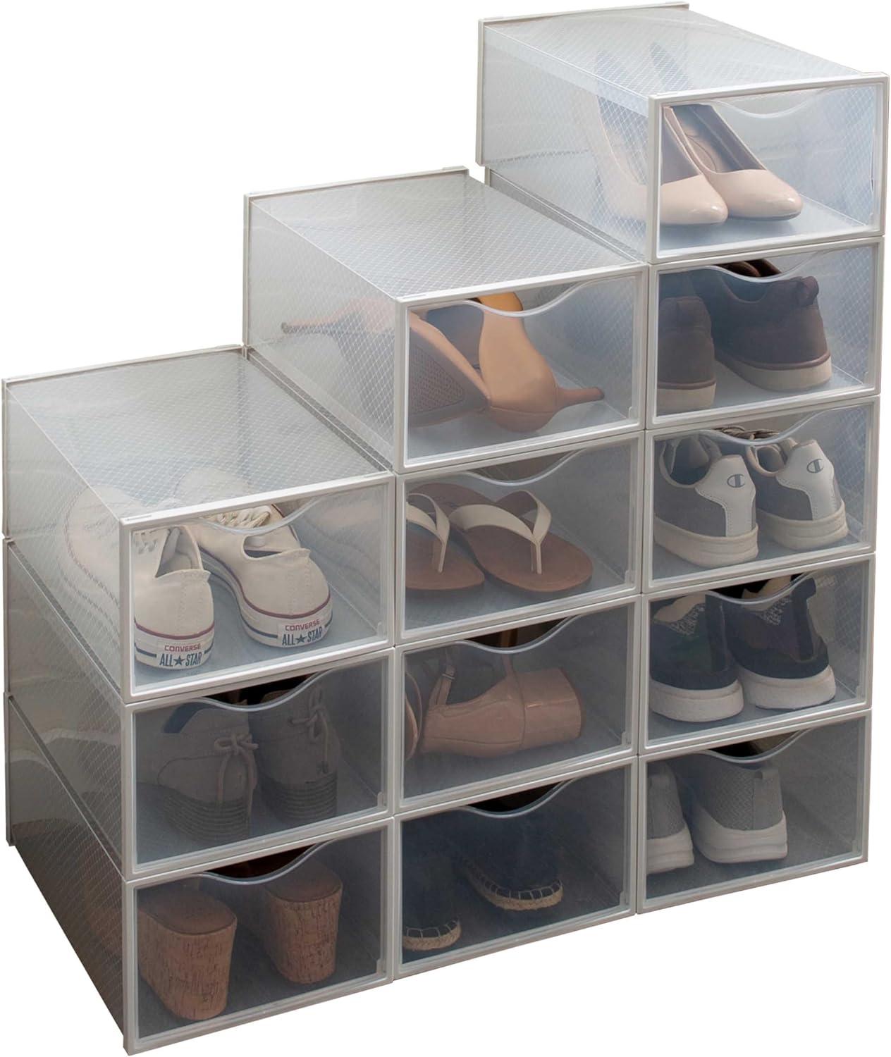 Simplify Set of 12 Drop Front Shoe Box White