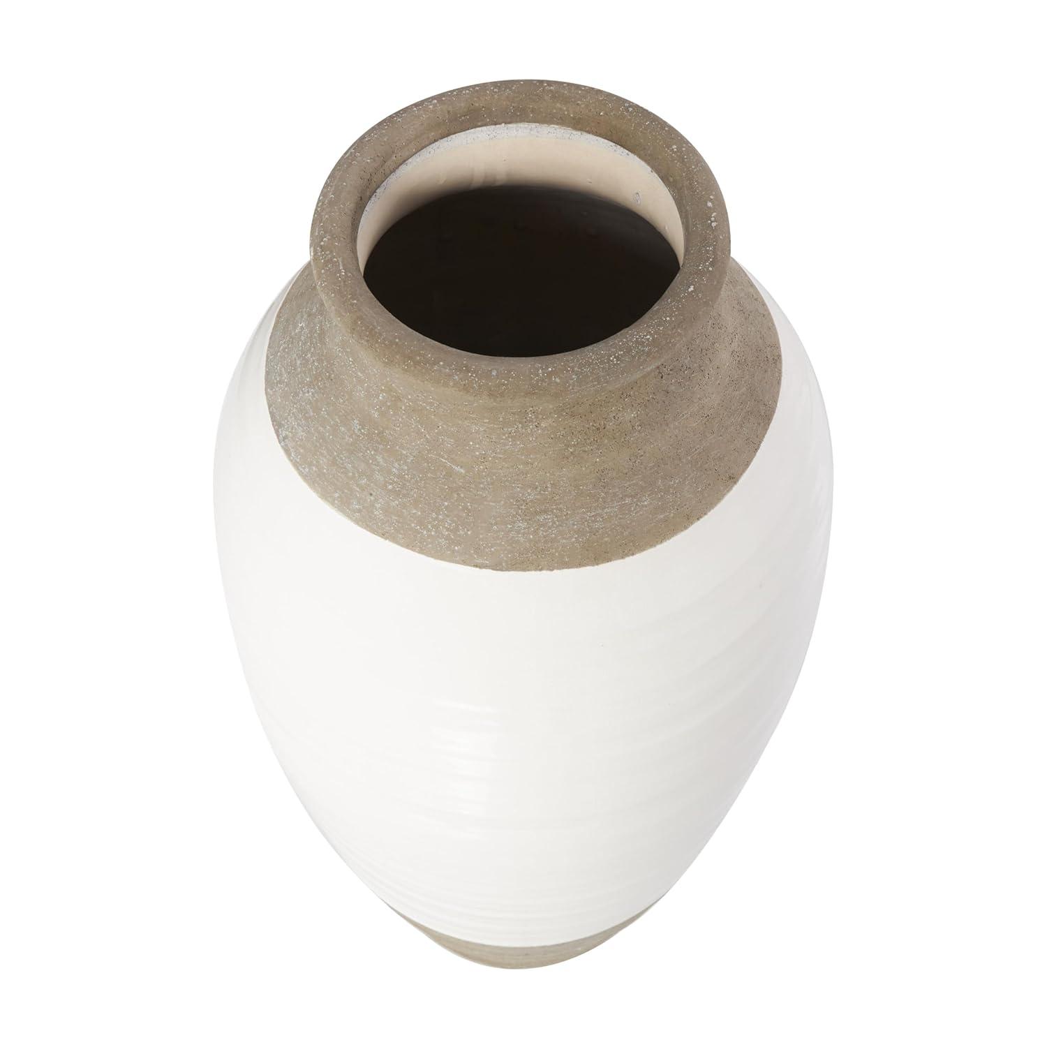 DecMode Jarrón de Cerámica Gris de 14"