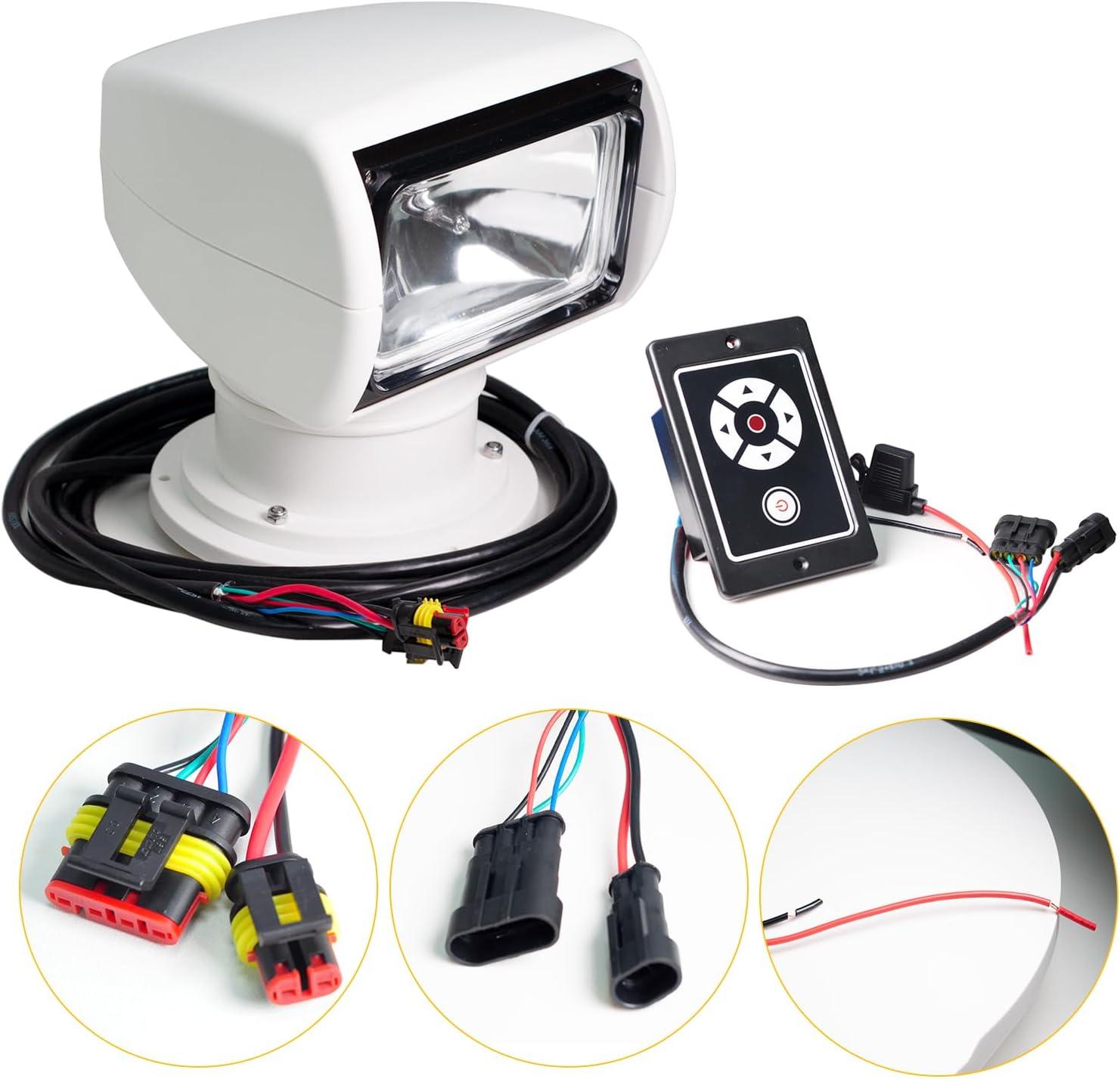 White Halogen Remote-Controlled Outdoor Boat Spotlight