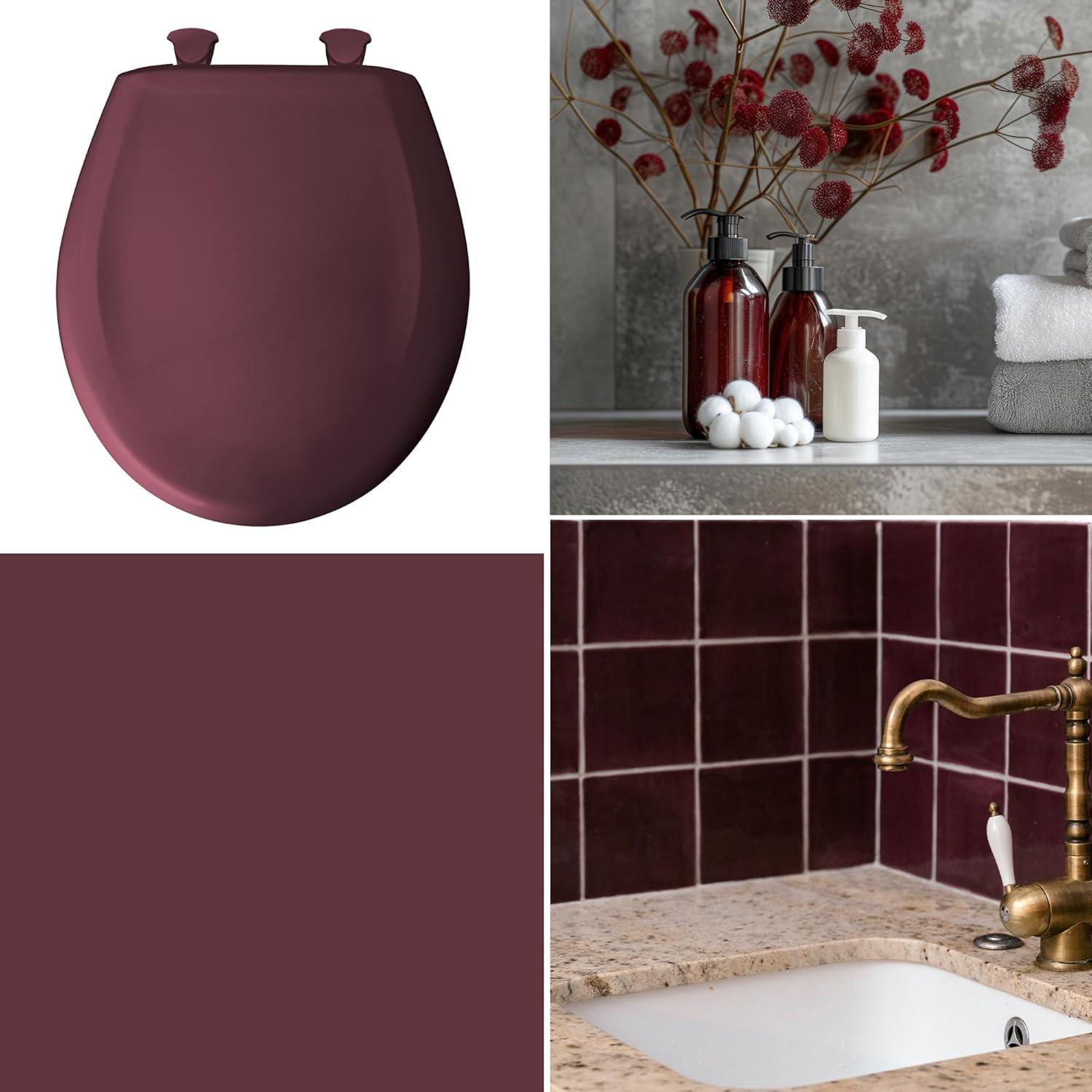 Bemis 200SLOWT Asiento de Inodoro Redondo de Plástico con Cierre Lento, Disponible en Varios Colores