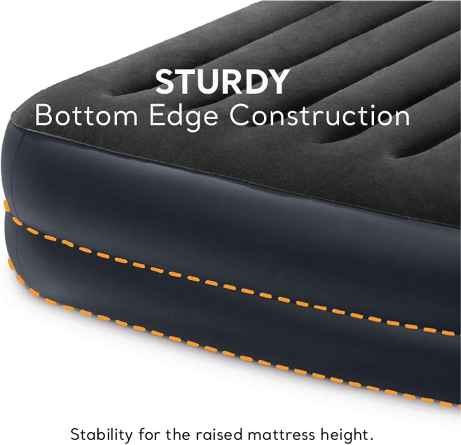 Intex Dura Beam Plus Pillow Raised Airbed Mattress With Built In Pump