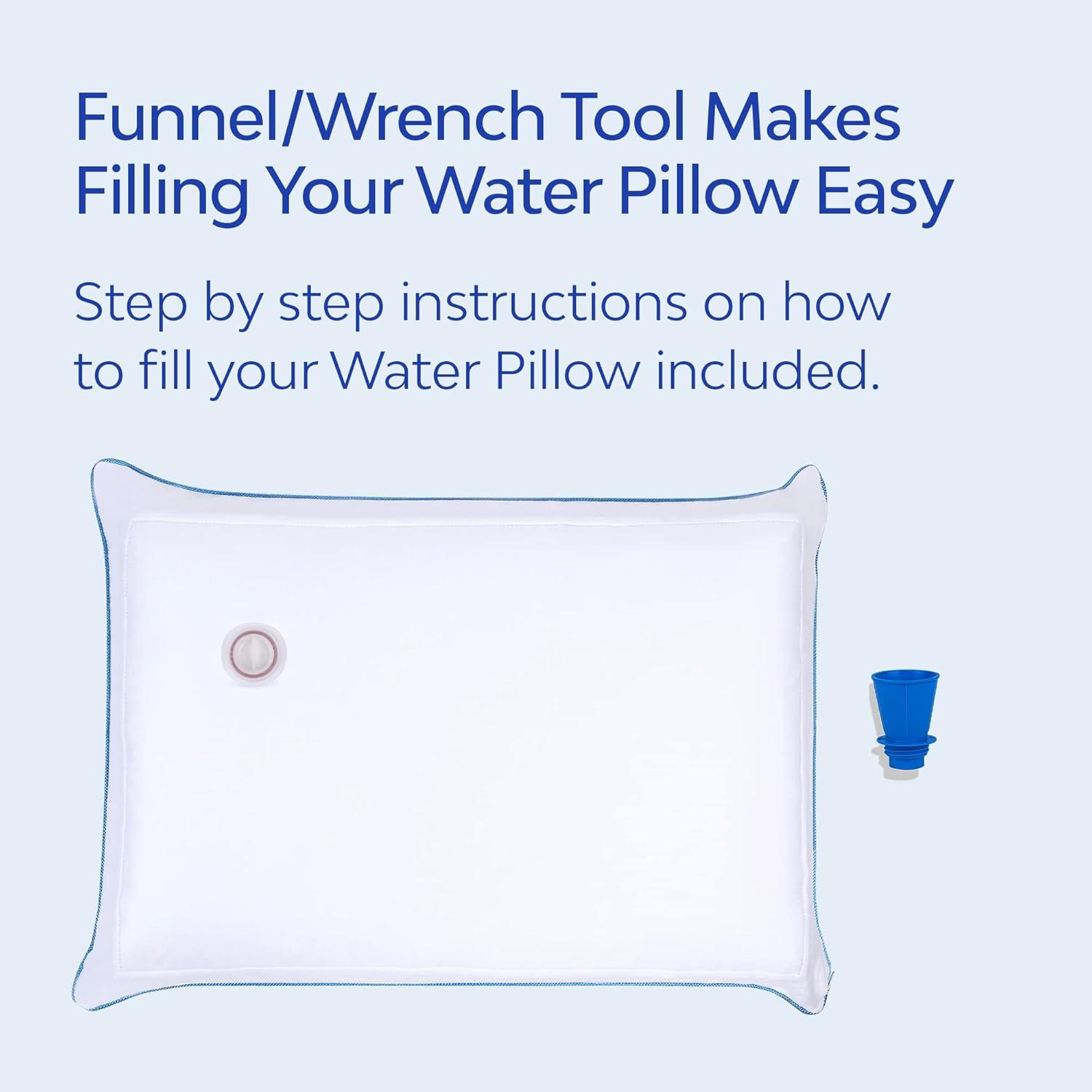 Water Pillow - Elite Collection, Down Alternative Pillow. Orthopedic Pillow for Neck Pain Relief, Adjustable Water Pillow for Sleeping. (Single Pillow)