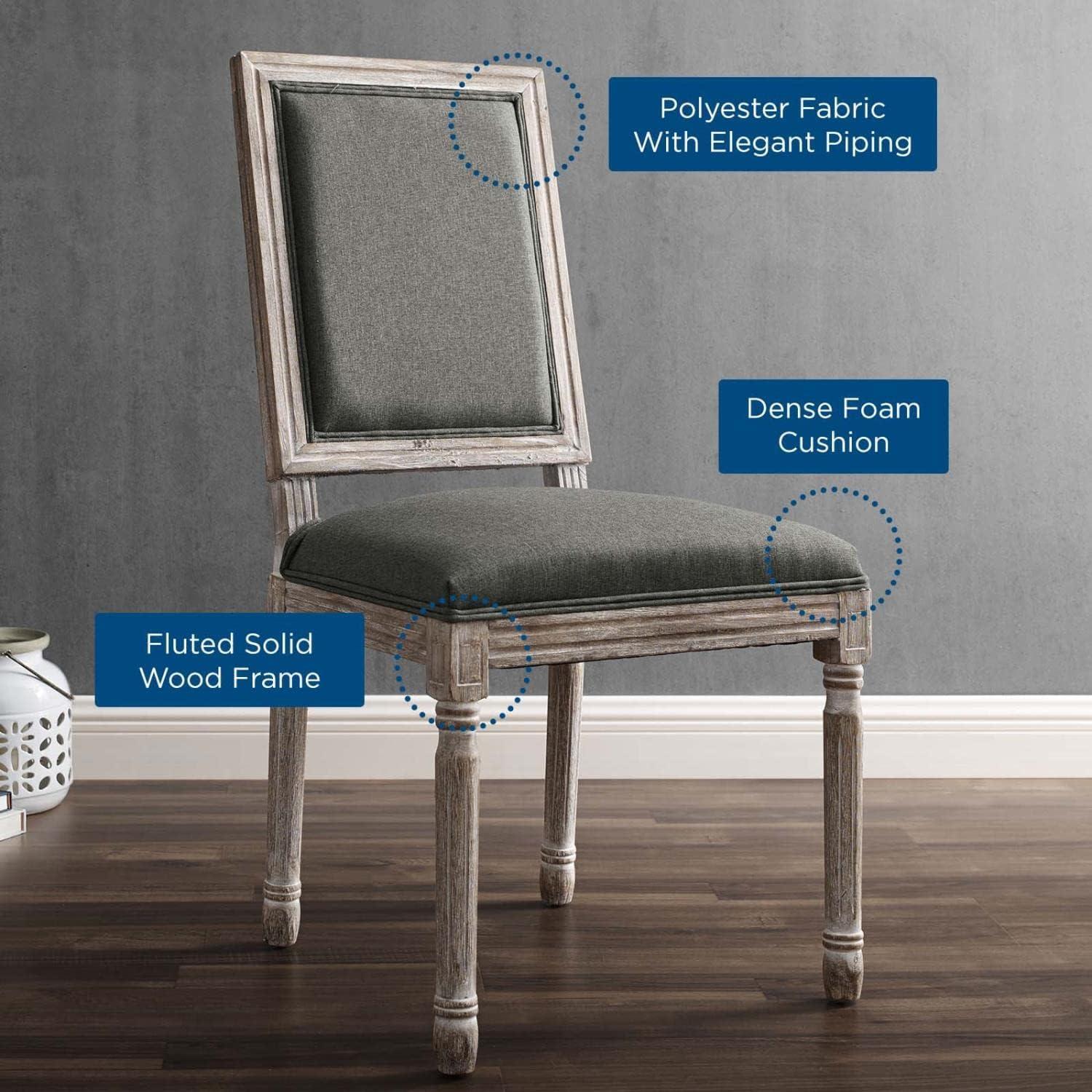 Modway Court French Vintage Upholstered Fabric Dining Side Chair