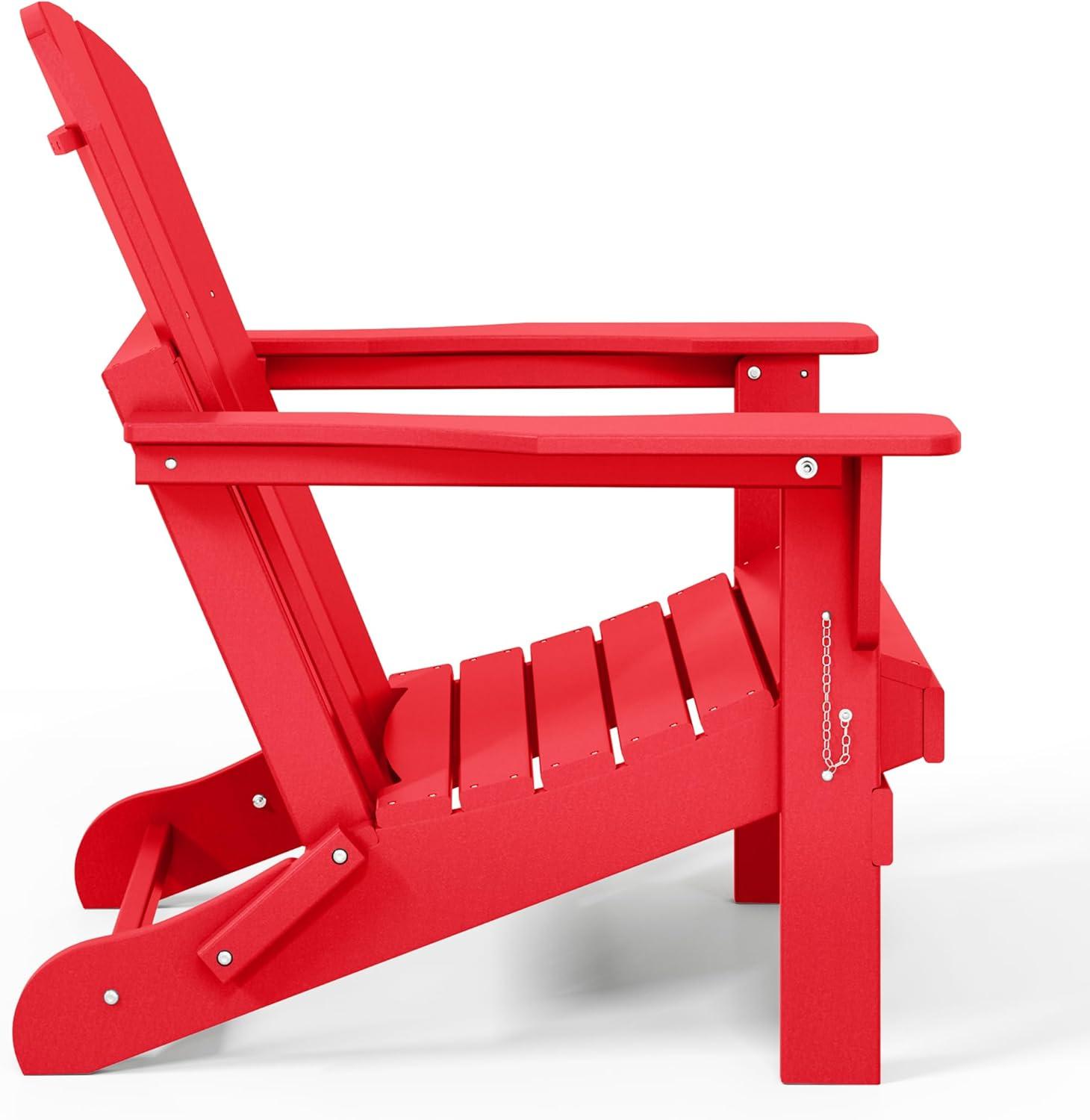 Red Poly Adirondack Outdoor Folding Armchair Set of 2