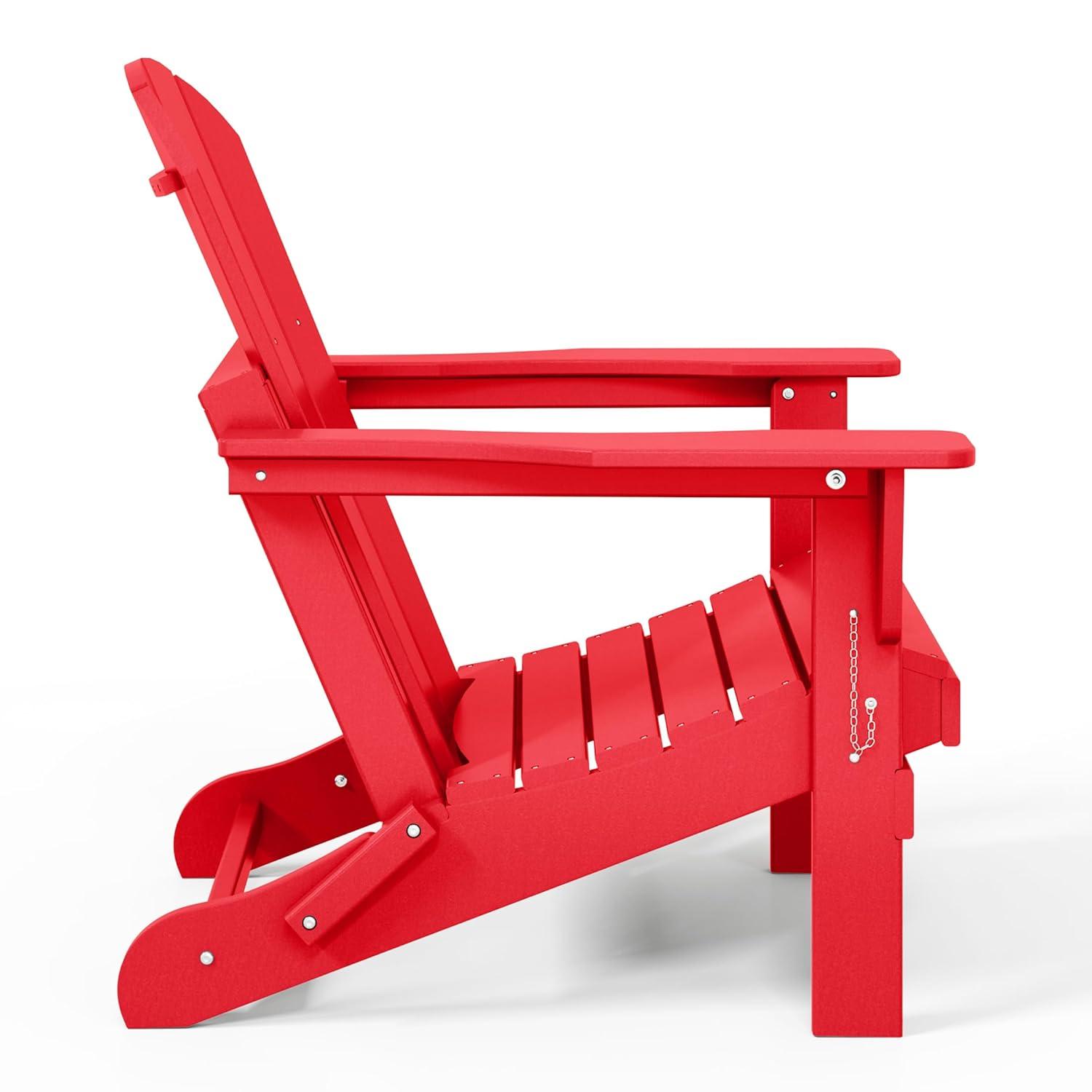 Red Poly Adirondack Outdoor Folding Armchair Set of 2